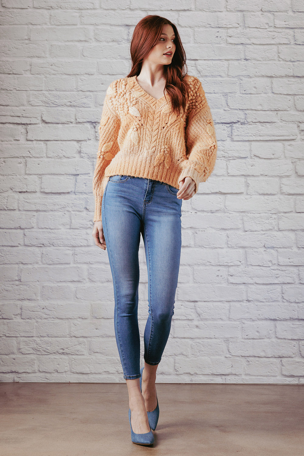 Mid Rise Push Up Ankle Skinny Jeans