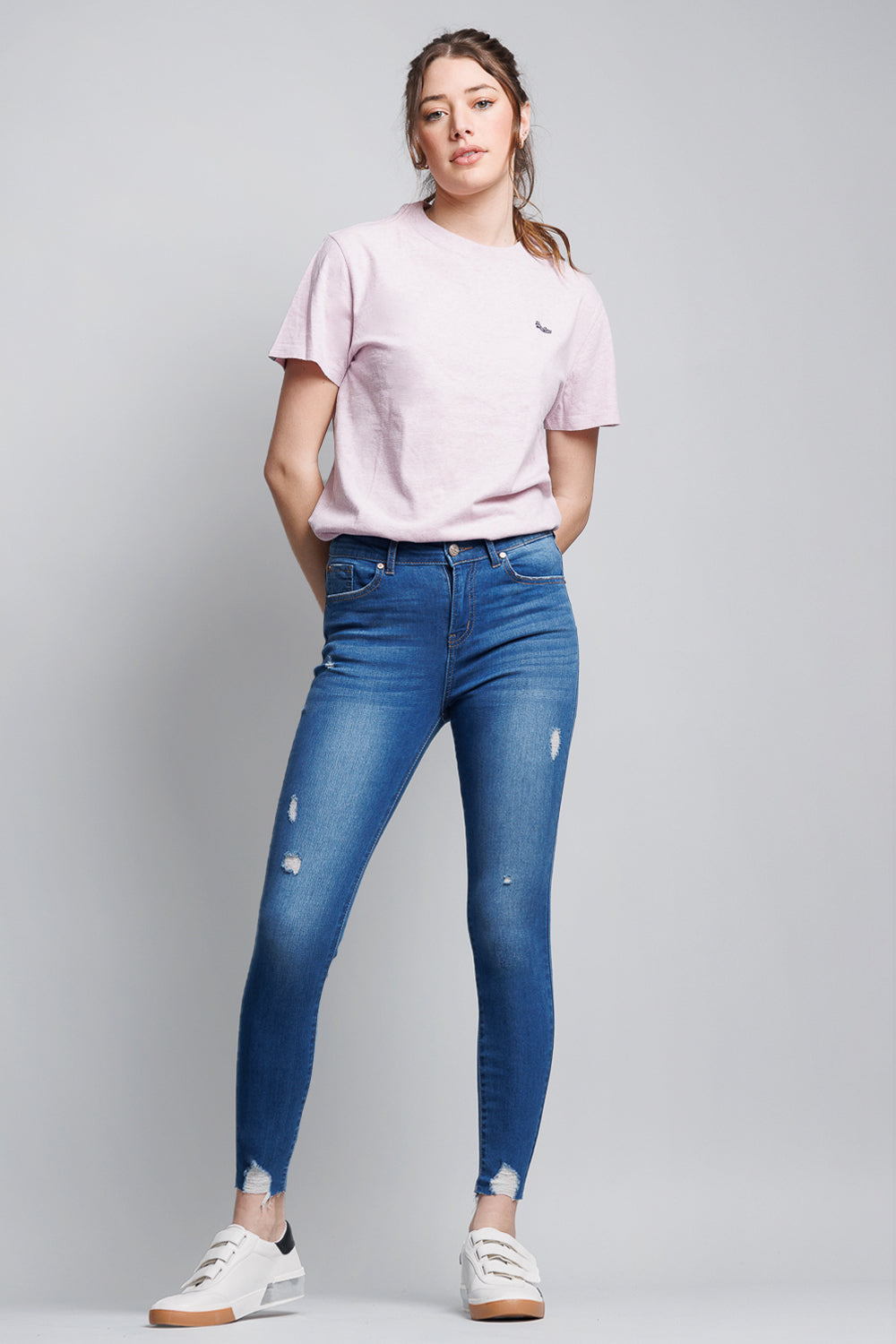 High Rise Ankle Skinny Jeans