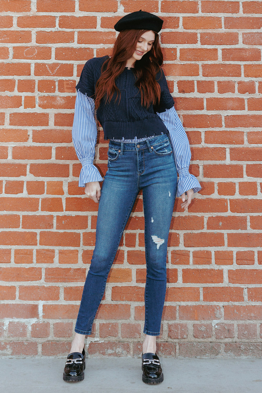 Wash Destructed Skinny Jeans