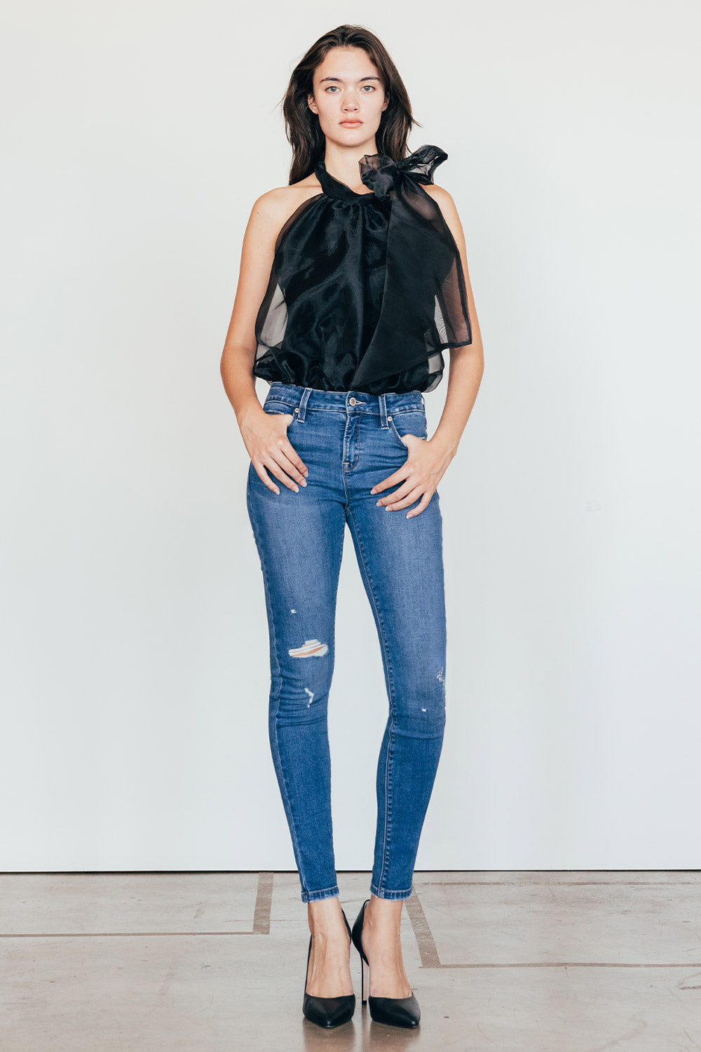Destructed Ankle Skinny Jeans