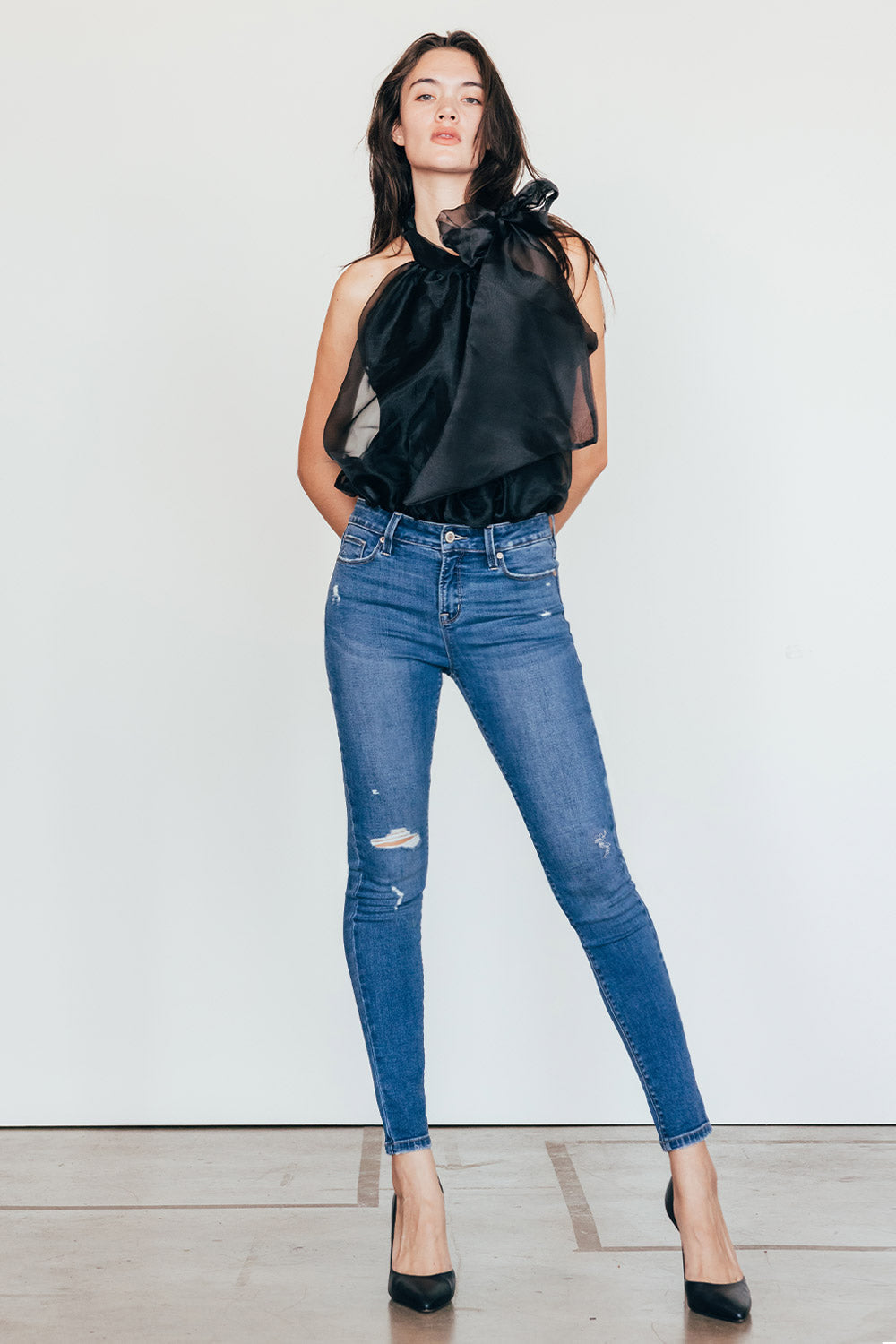 Destructed Ankle Skinny Jeans