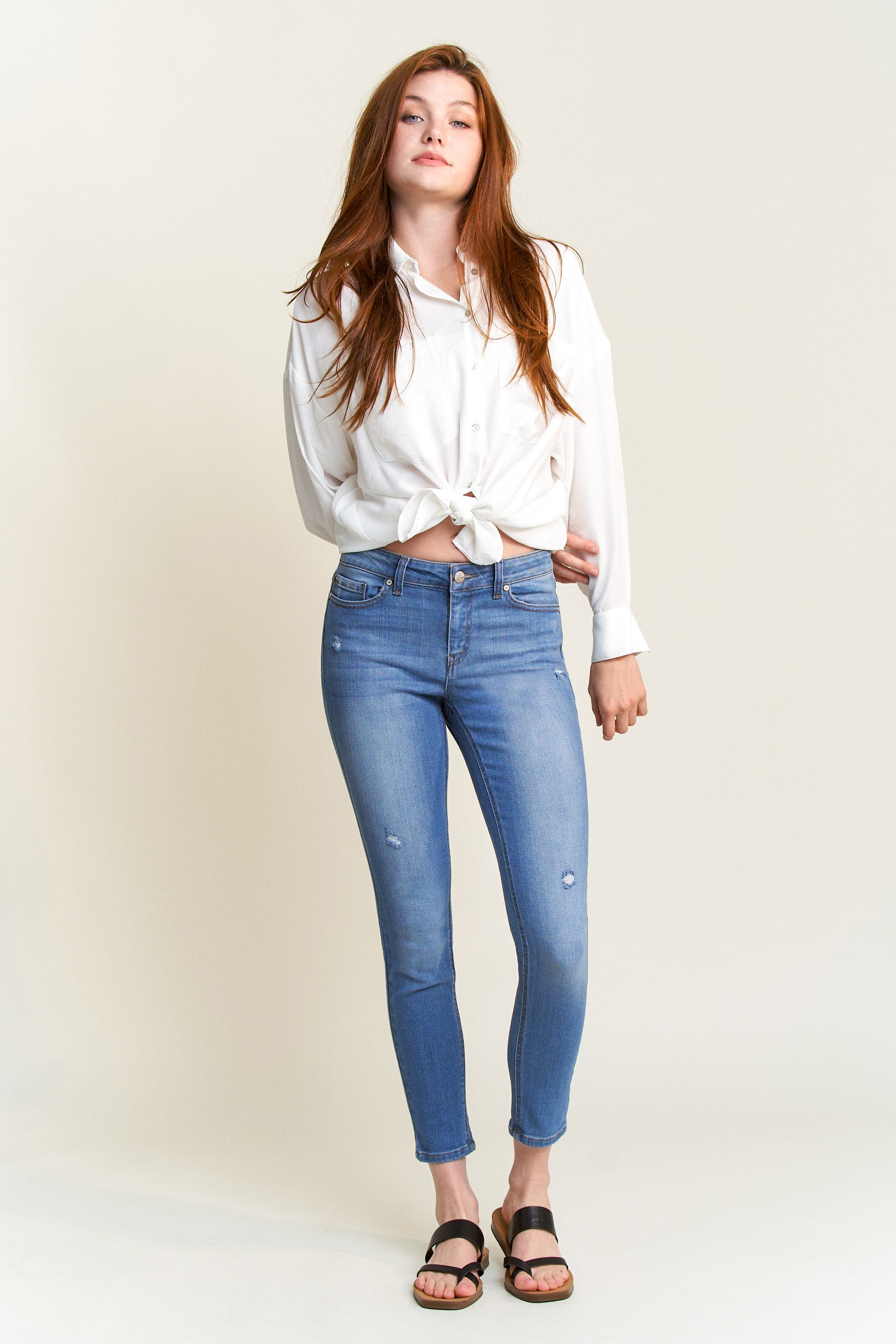 Mid Rise Ankle Skinny Jeans