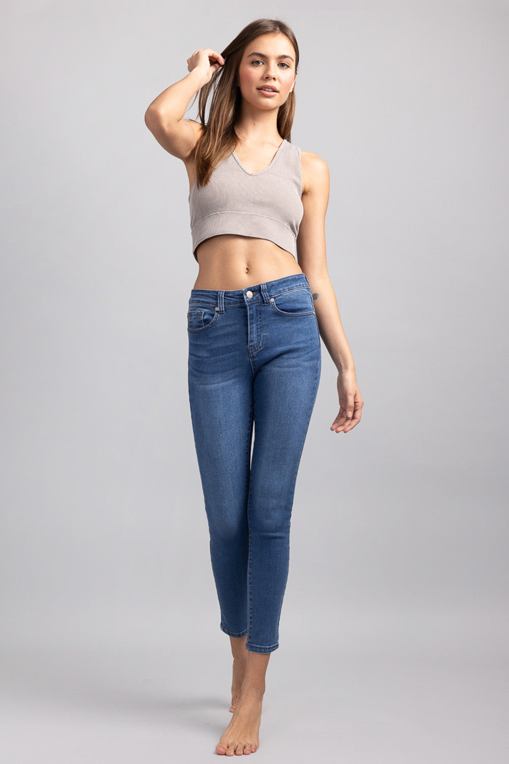 Mid Rise Ankle Skinny Jeans
