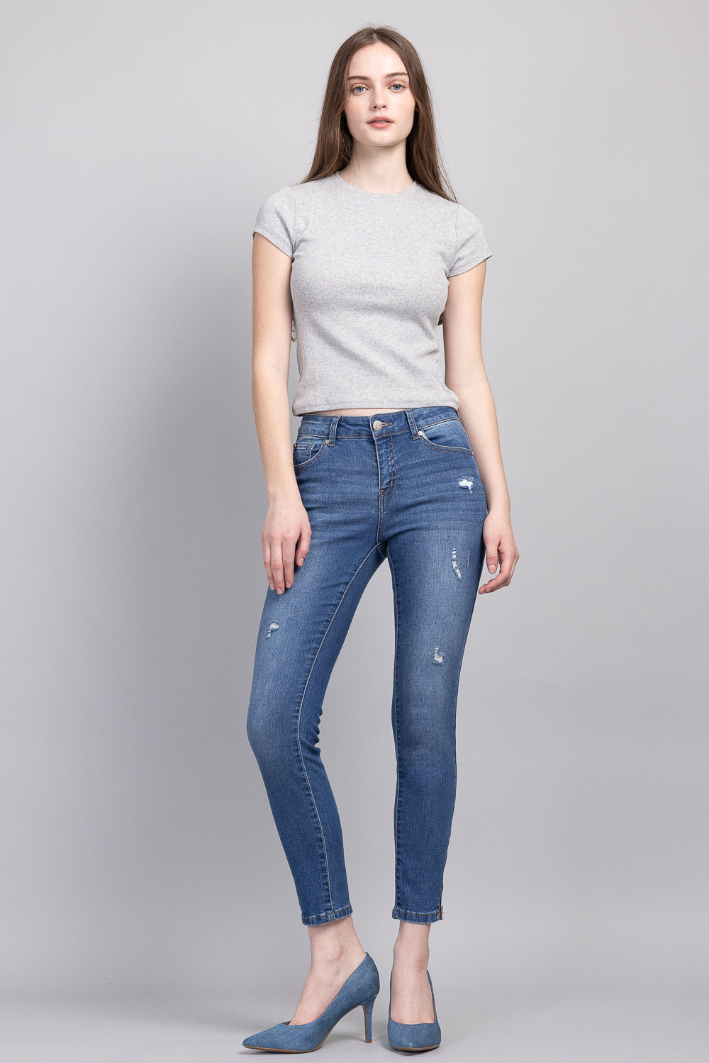Mid Rise Ankle Skinny Jeans