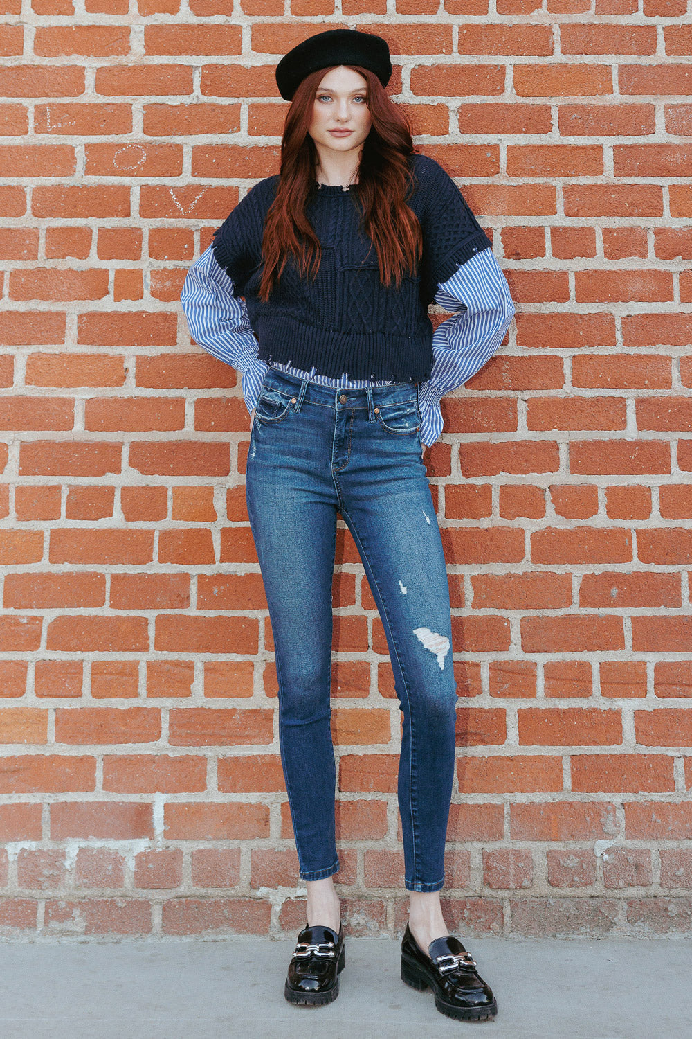 Wash Destructed Skinny Jeans