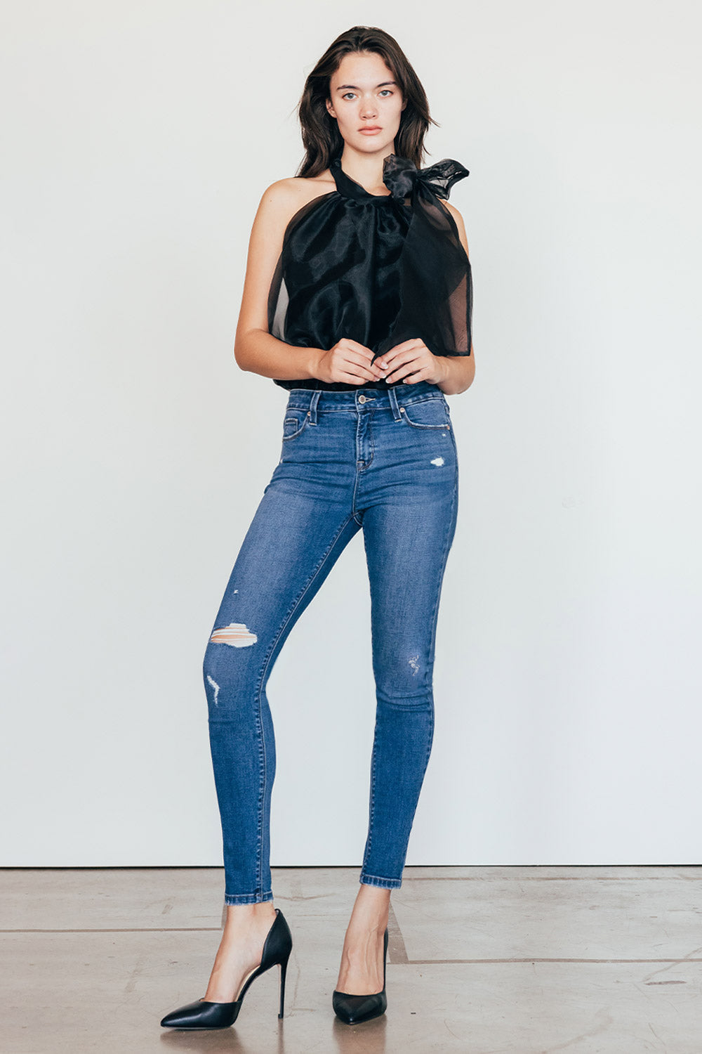 Destructed Ankle Skinny Jeans