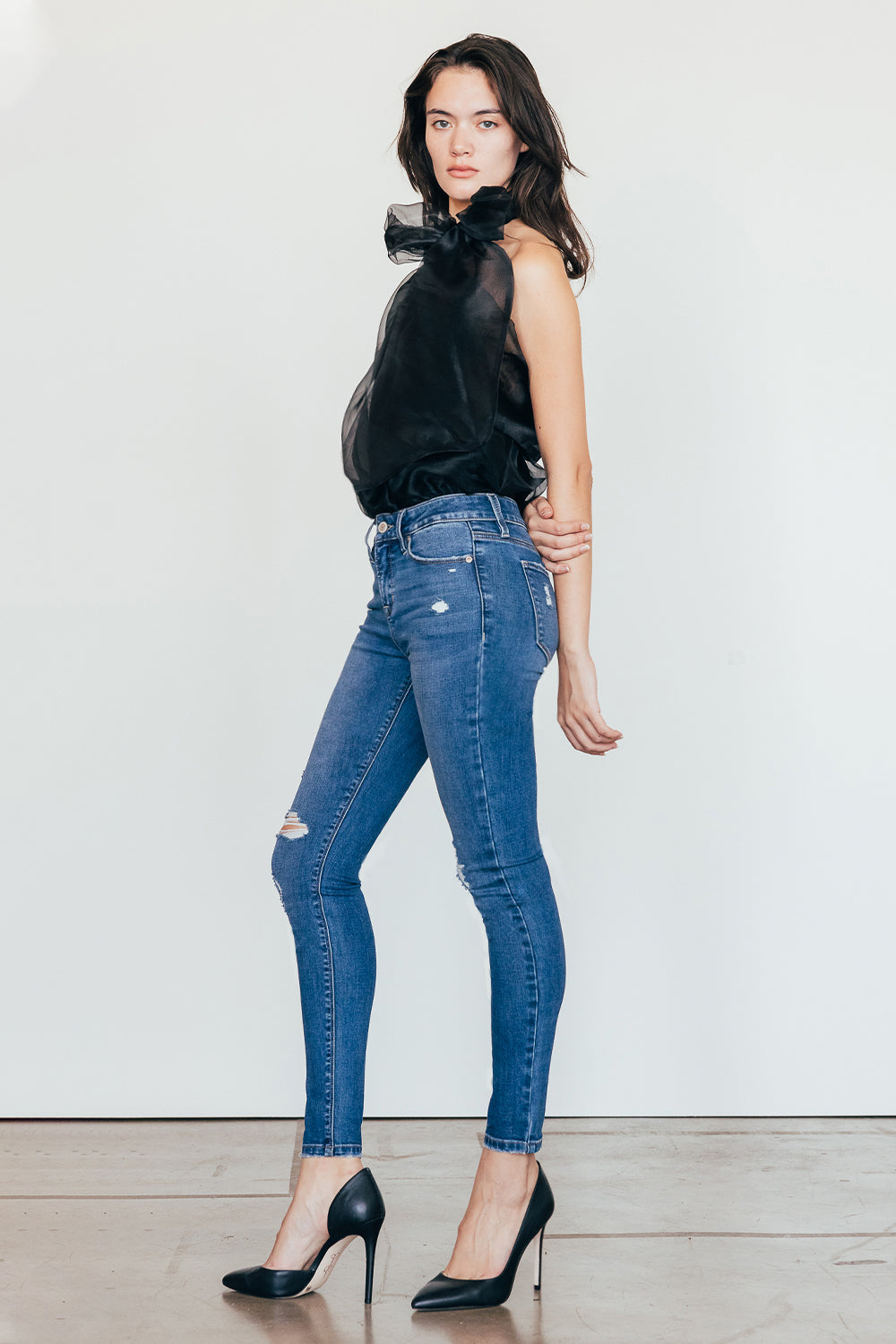 Destructed Ankle Skinny Jeans