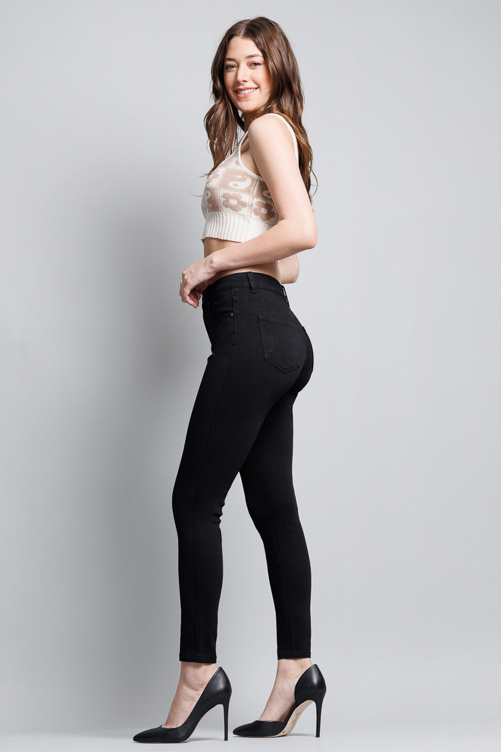 High Rise Ankle Skinny Jeans