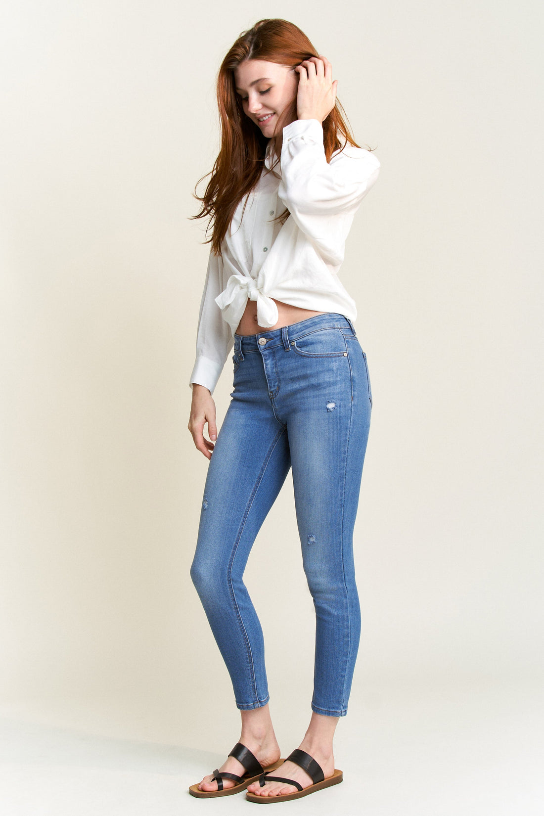 Mid Rise Ankle Skinny Jeans