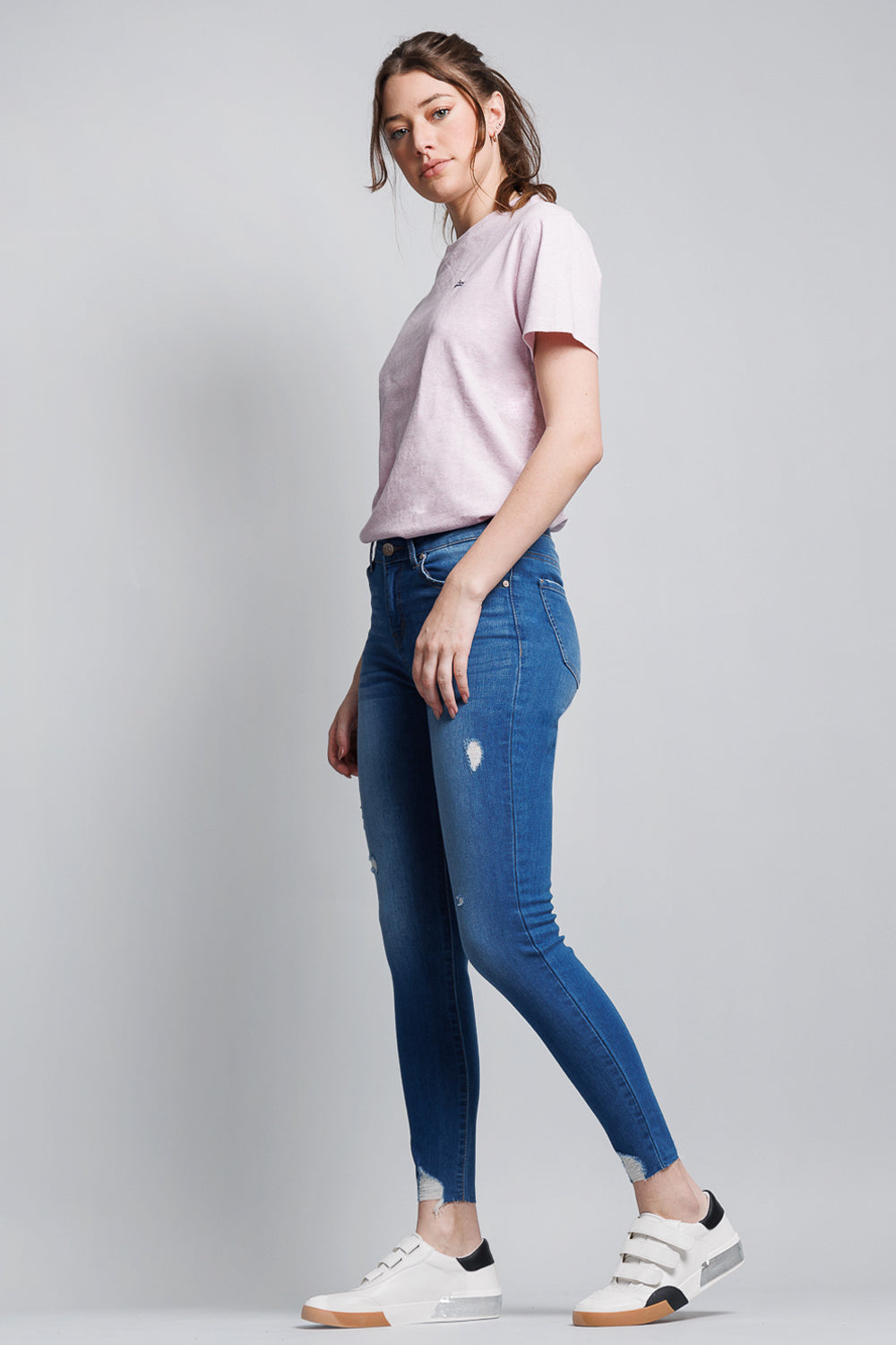 High Rise Ankle Skinny Jeans