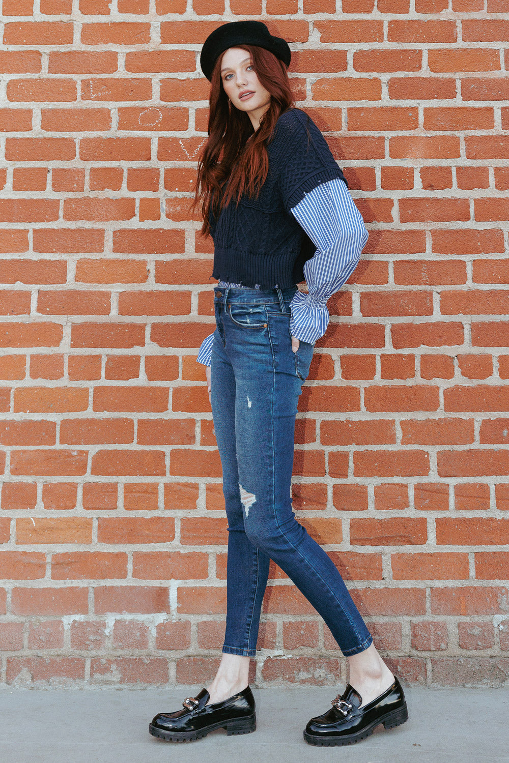Wash Destructed Skinny Jeans