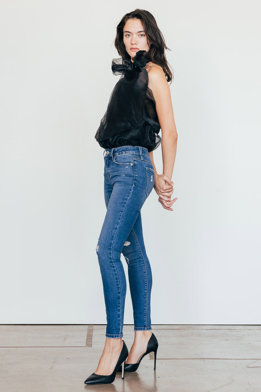 Destructed Ankle Skinny Jeans