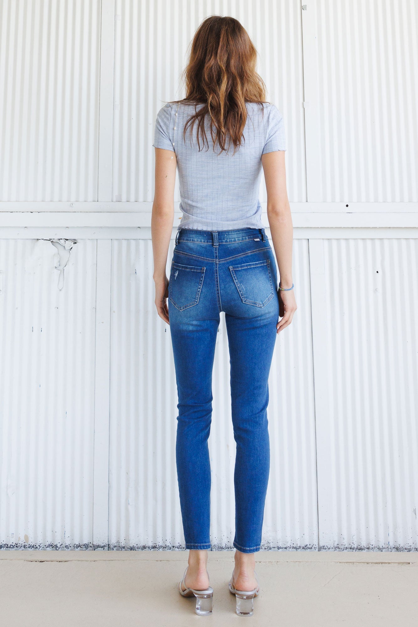 High Rise 5 Button Skinny Jeans