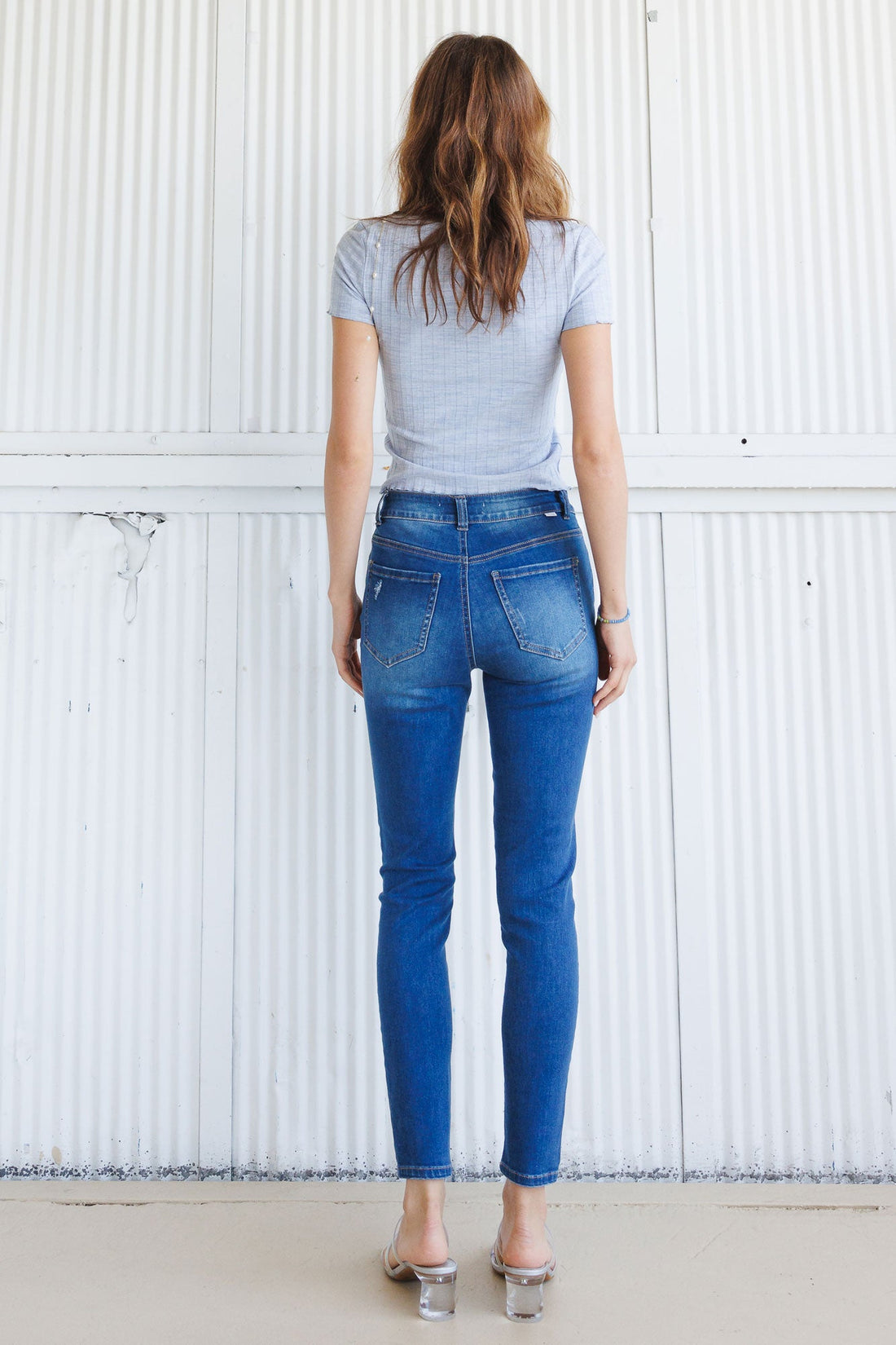 High Rise 5 Button Skinny Jeans