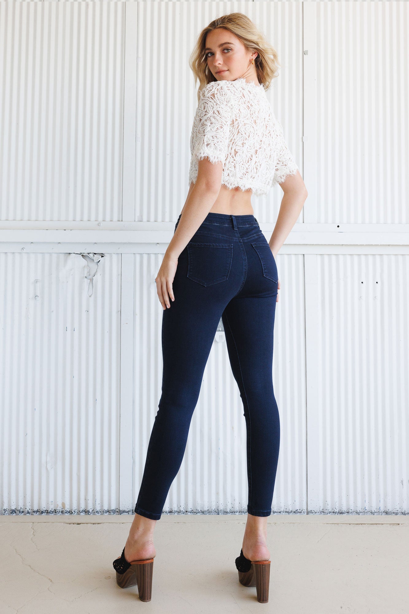 High Rise Ankle Skinny Jeans