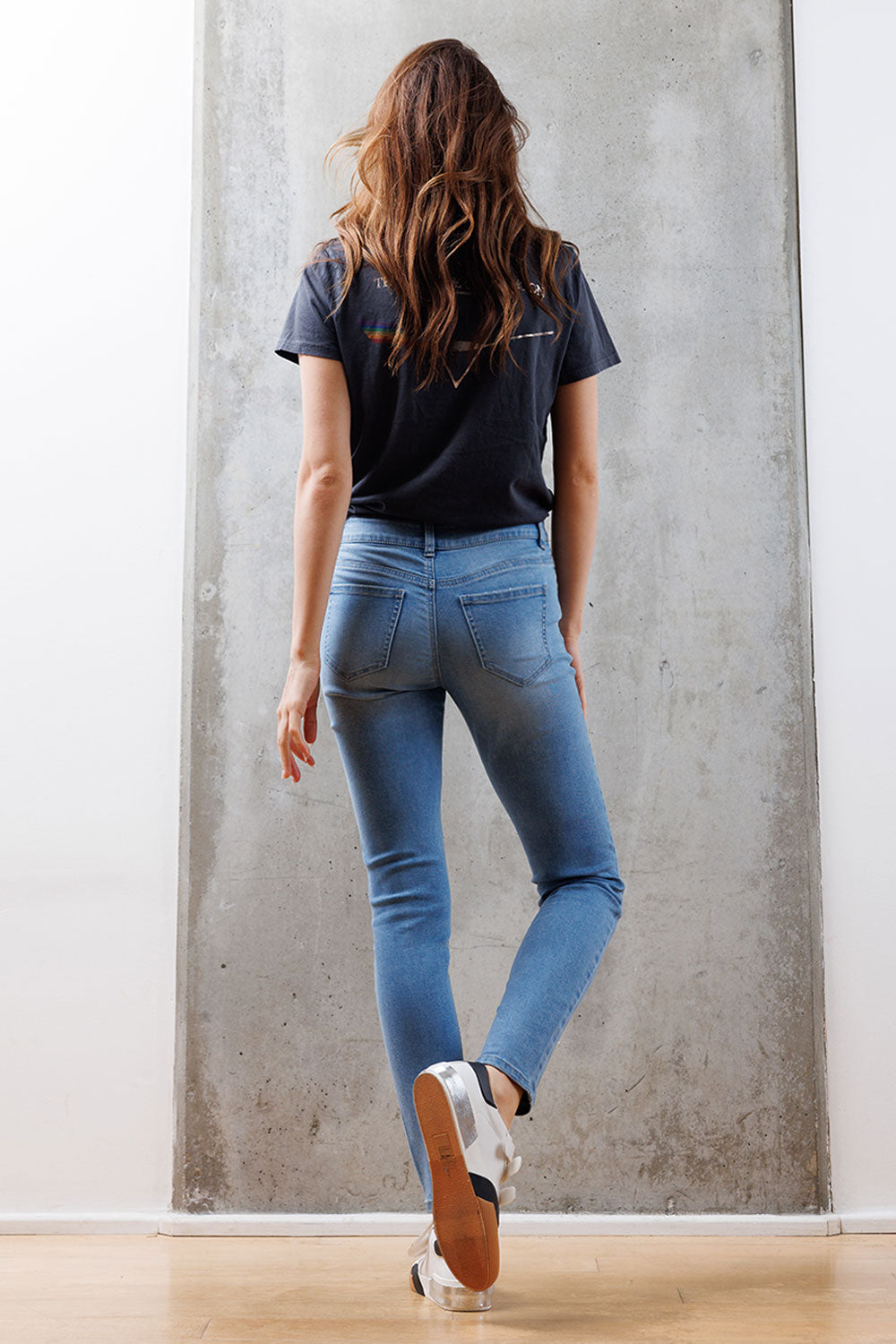 Mid Rise Destructed Skinny Jeans