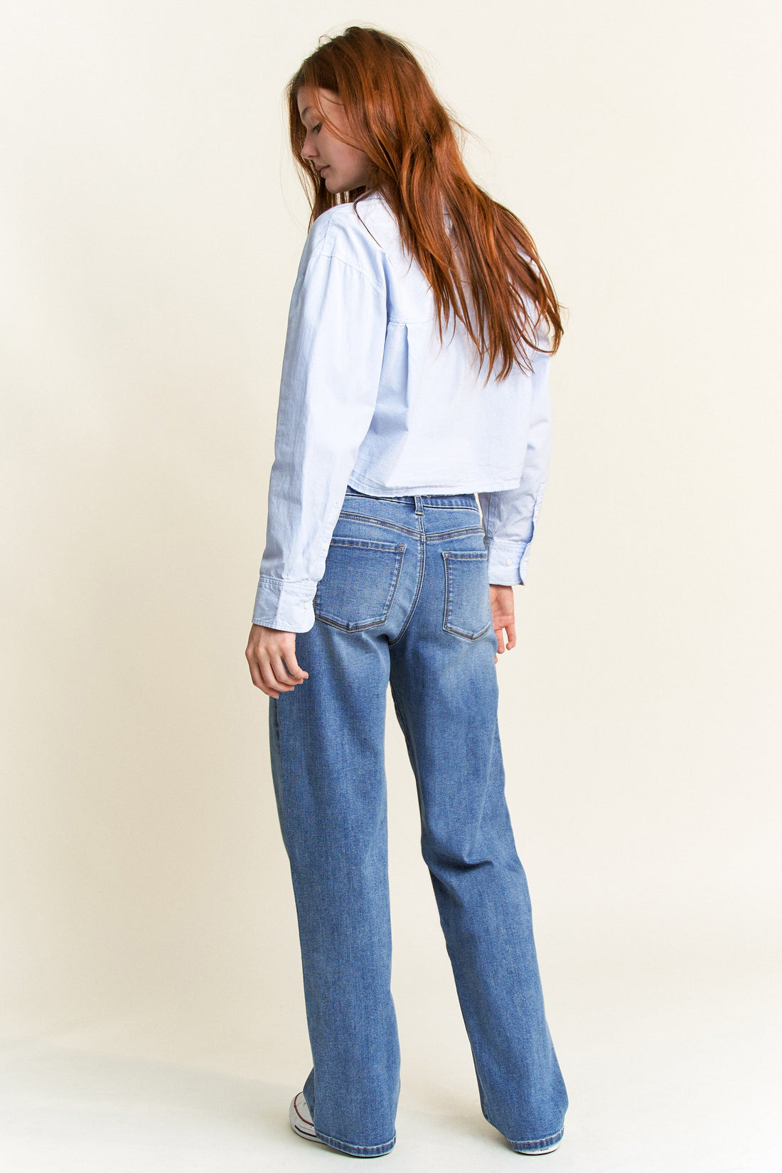 Mid Waist Loose Straight Jeans