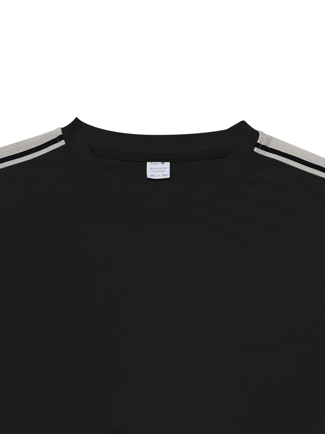 Men's Full Size Striped Shoulder Casual T-Shirt Plus Size