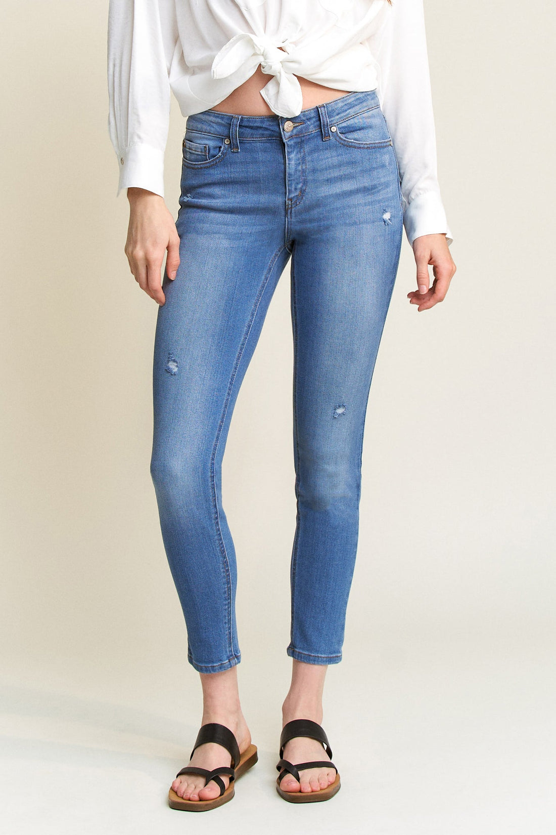 Mid Rise Ankle Skinny Jeans