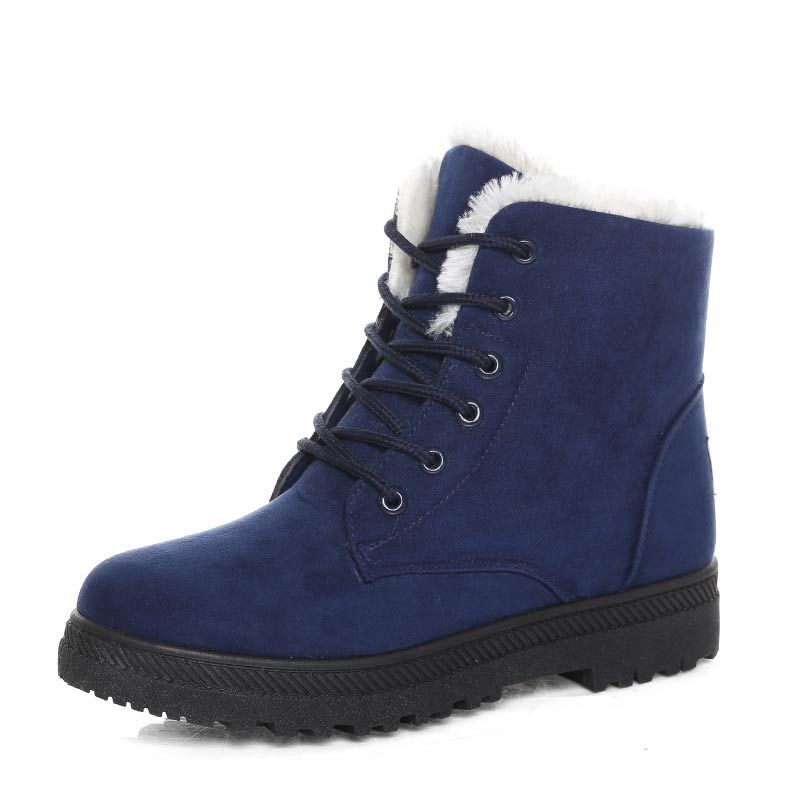 Women's Warm Plush Snow Boots | Cozy Ankle Boots with Rubber Sole