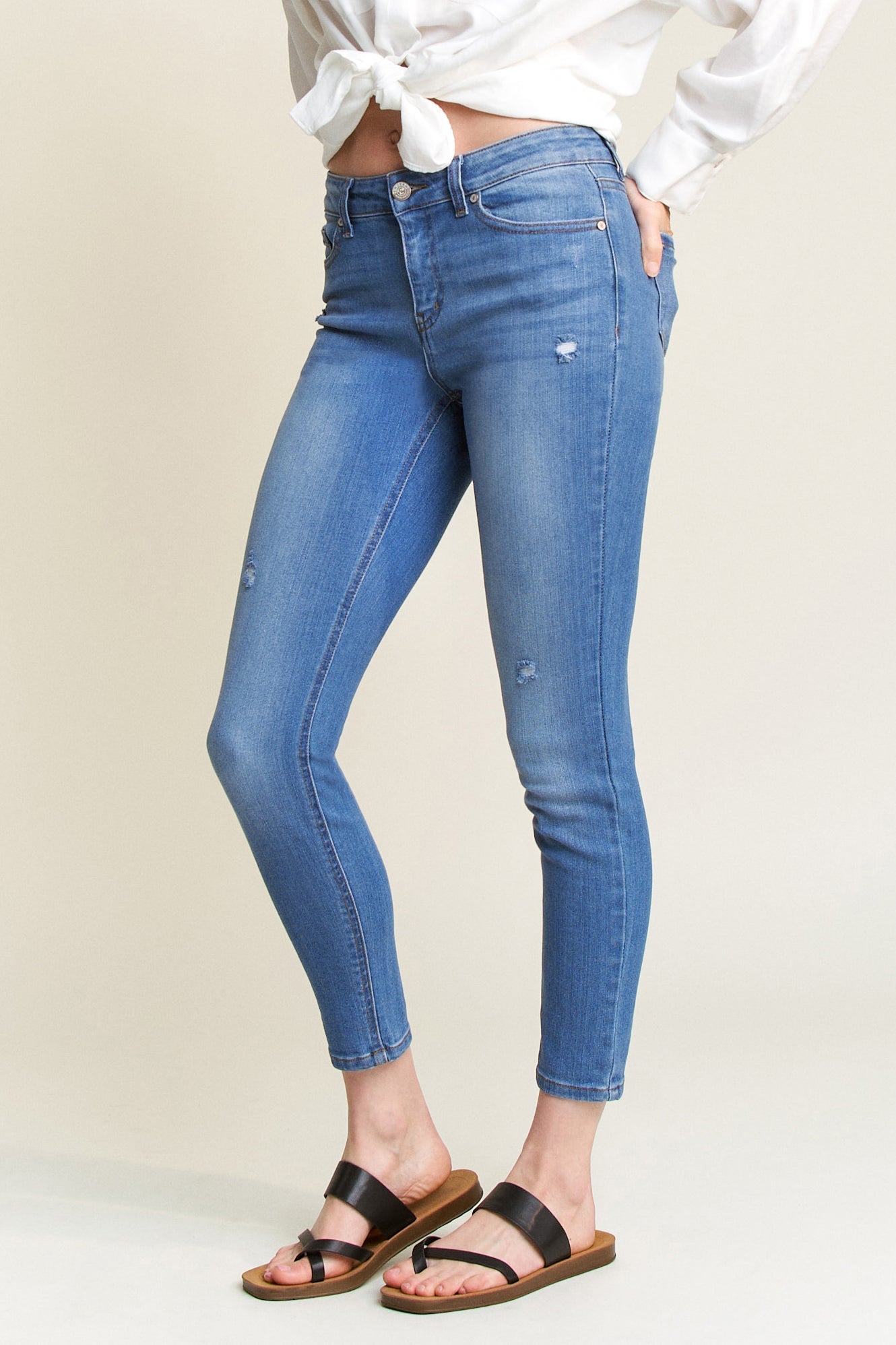 Mid Rise Ankle Skinny Jeans
