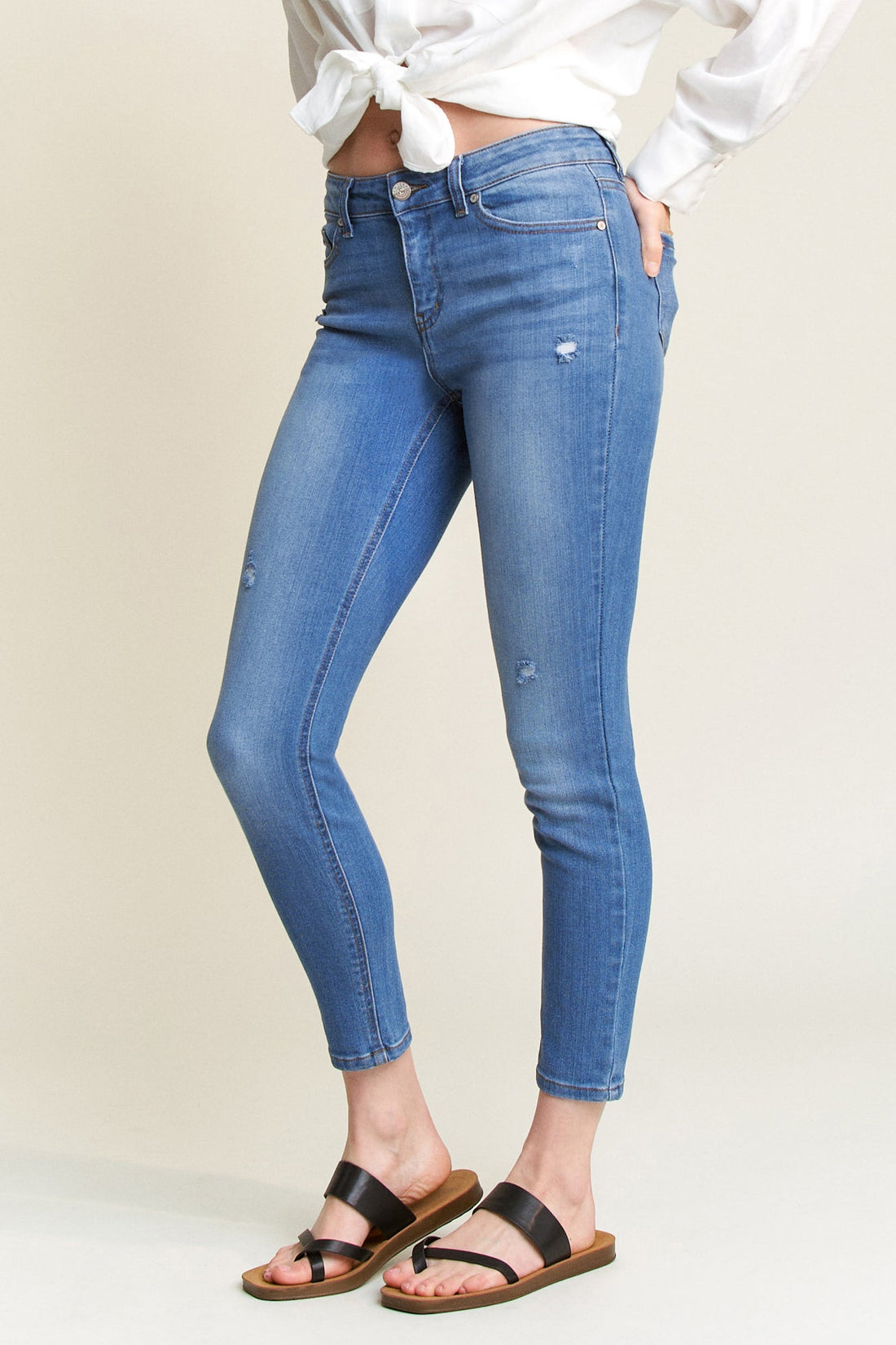 Mid Rise Ankle Skinny Jeans