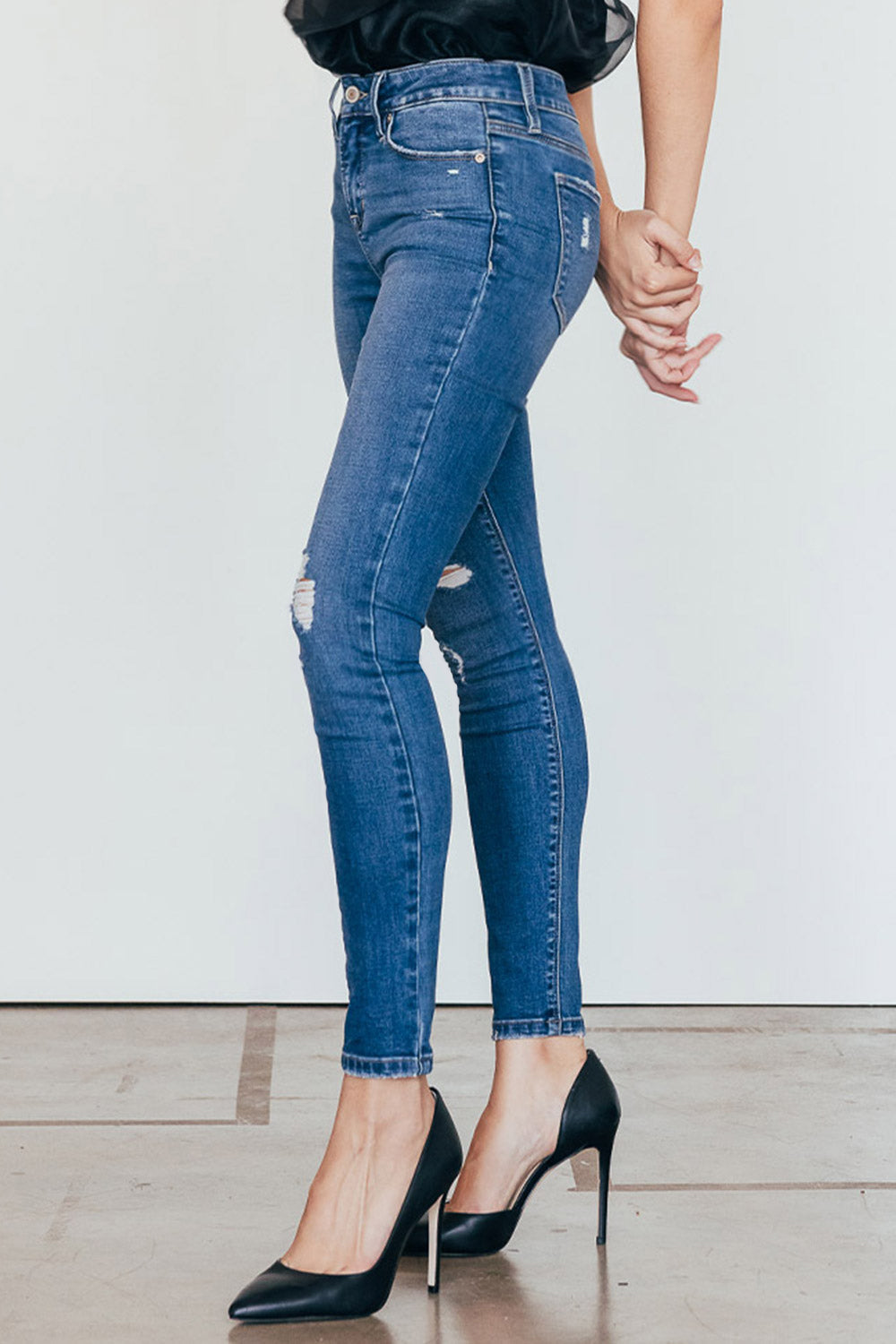 Destructed Ankle Skinny Jeans