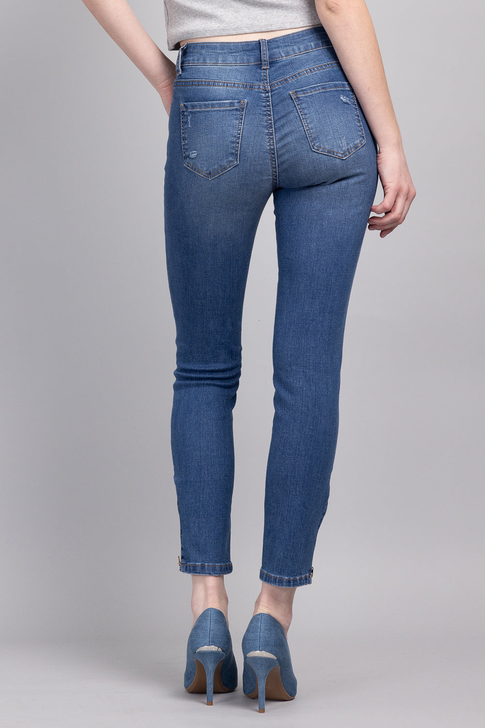 Mid Rise Ankle Skinny Jeans