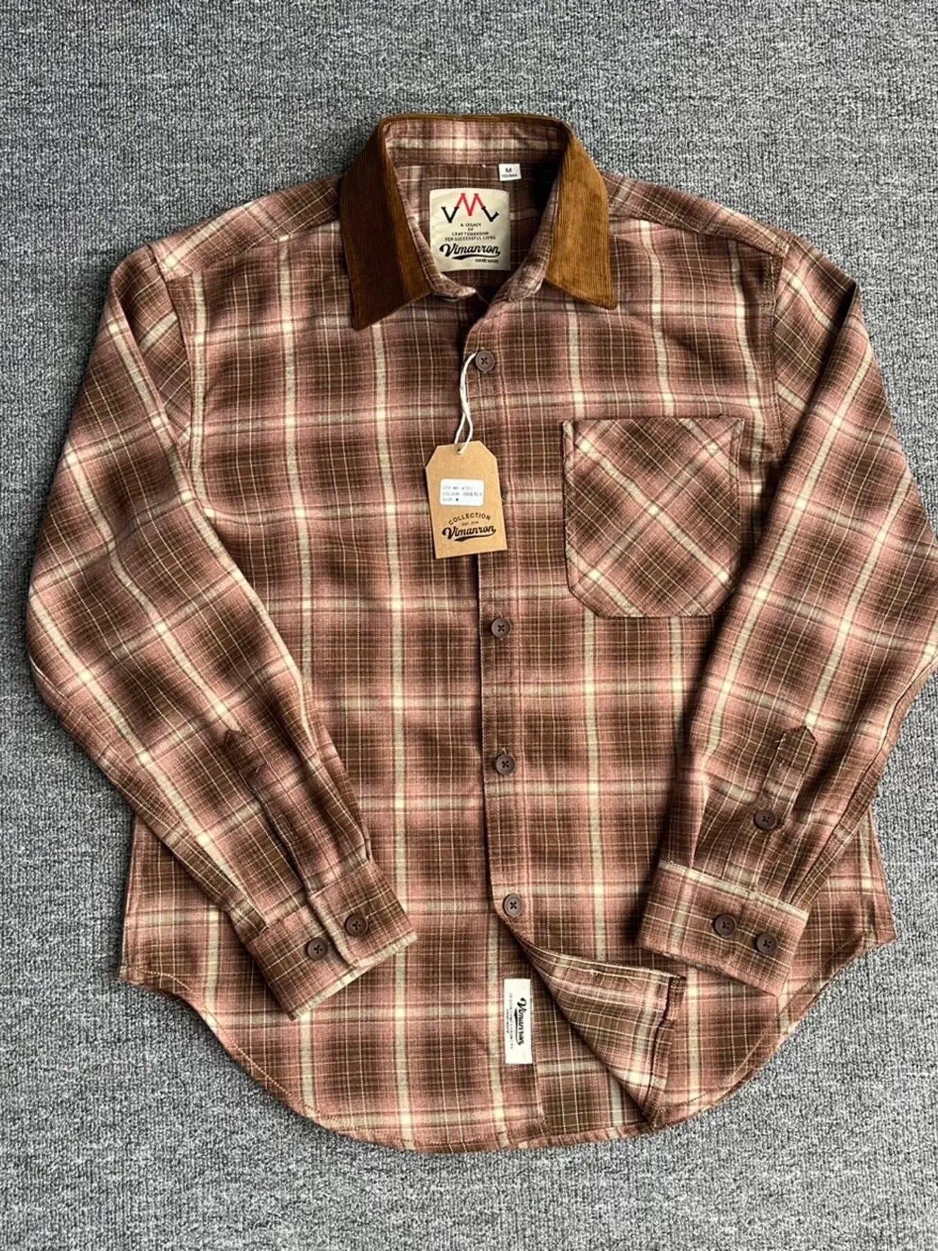 Men's Plus Size Oversized Plaid Button Up Shirt