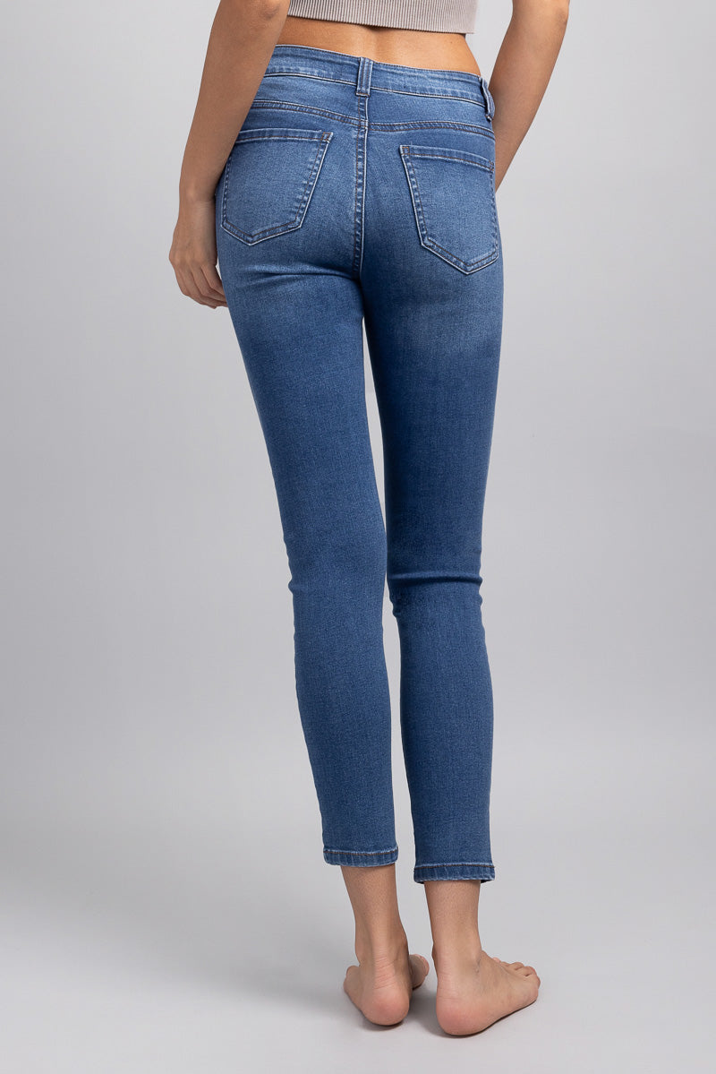 Mid Rise Ankle Skinny Jeans