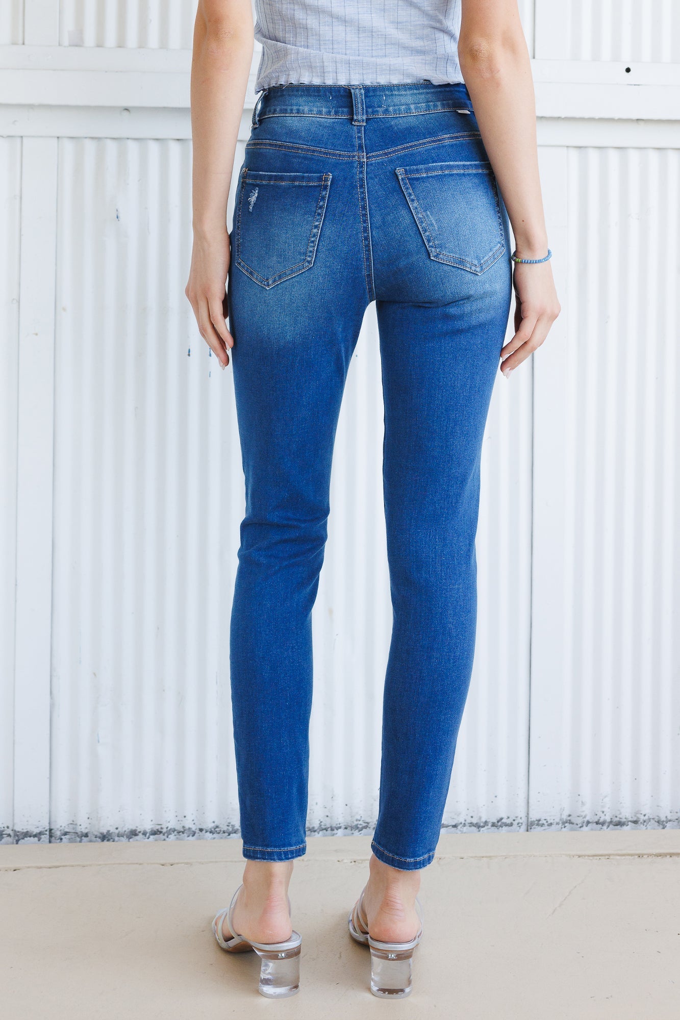 High Rise 5 Button Skinny Jeans