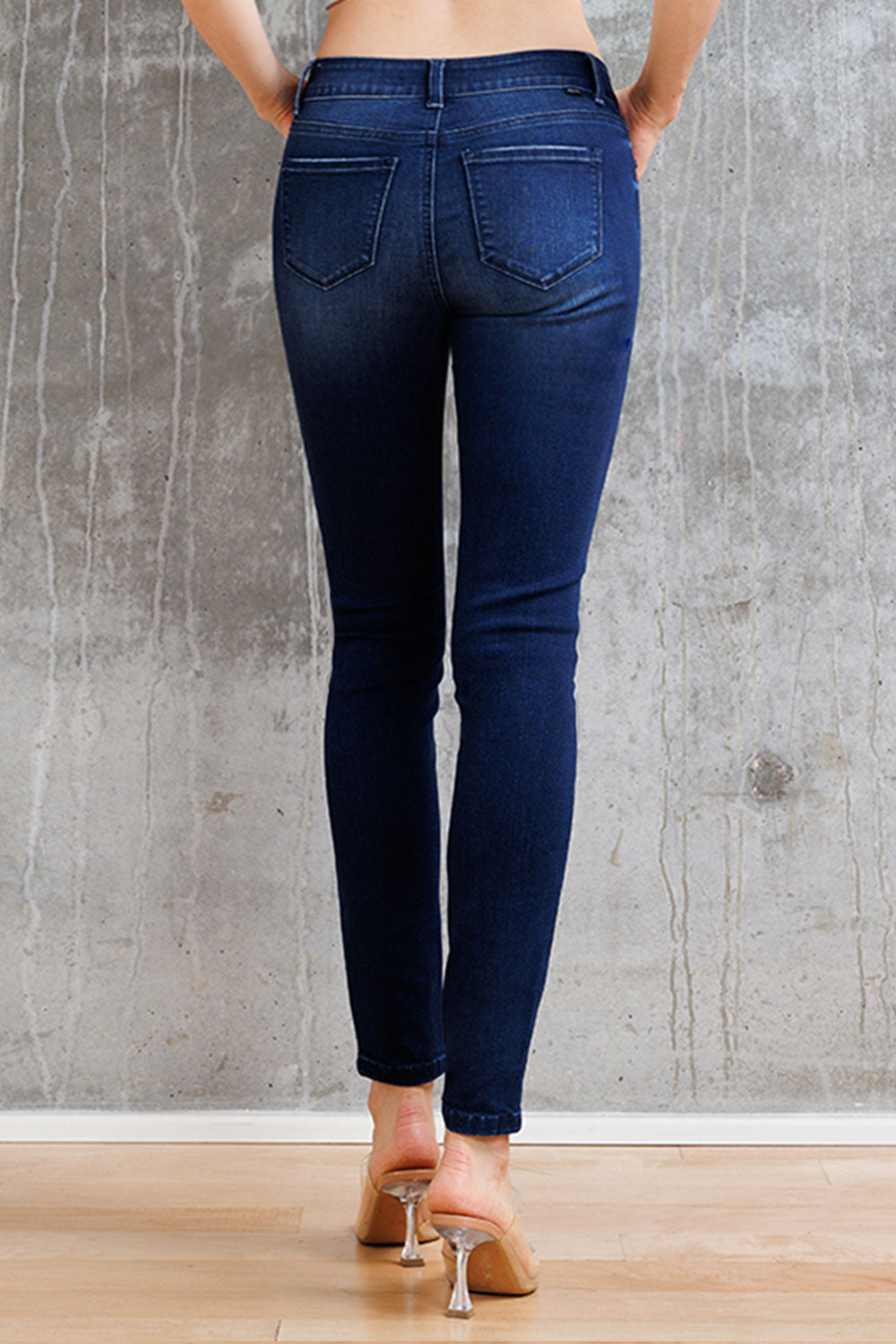 Mid Rise Destructed Skinny Jeans