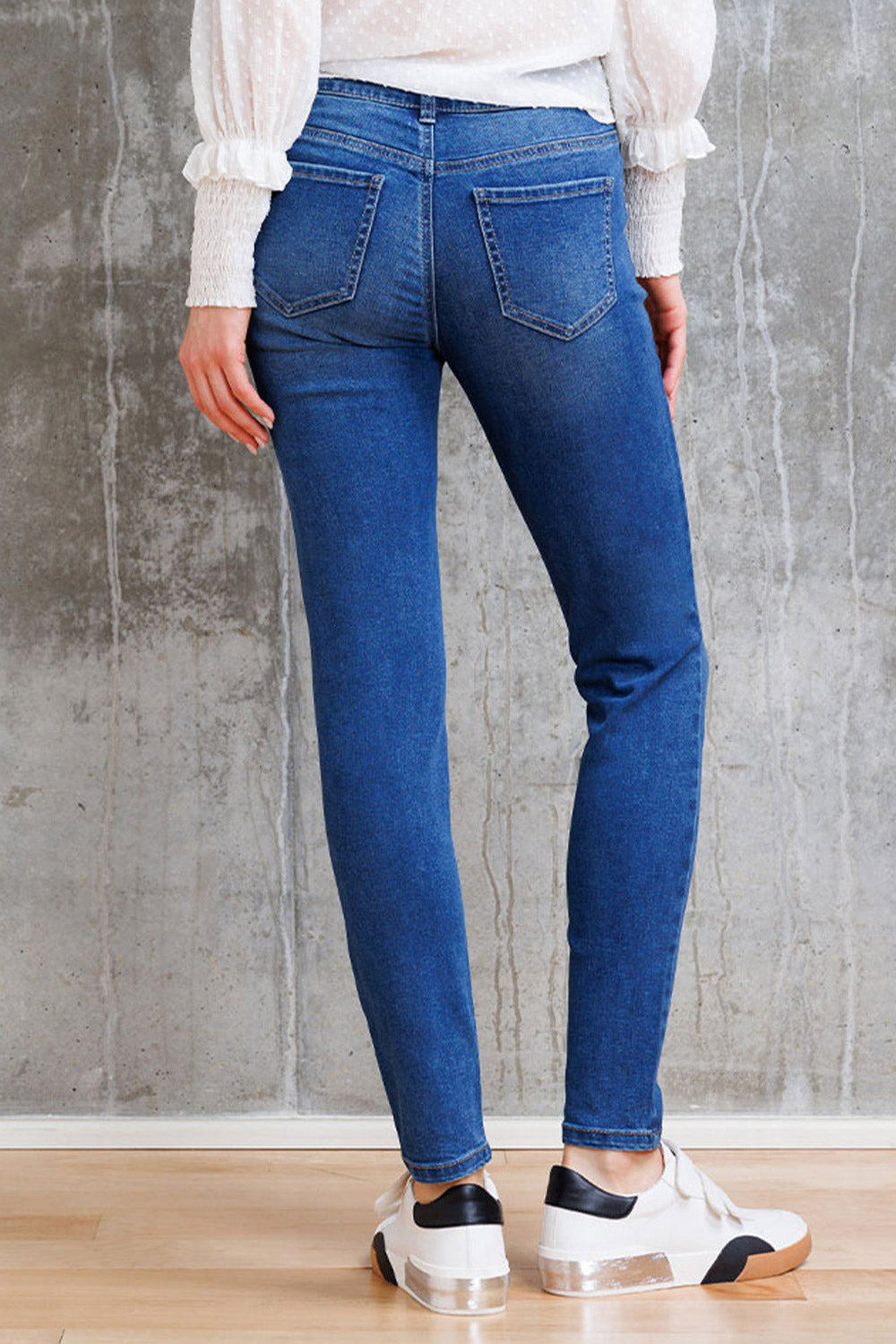 Mid Rise Destructed Skinny Jeans