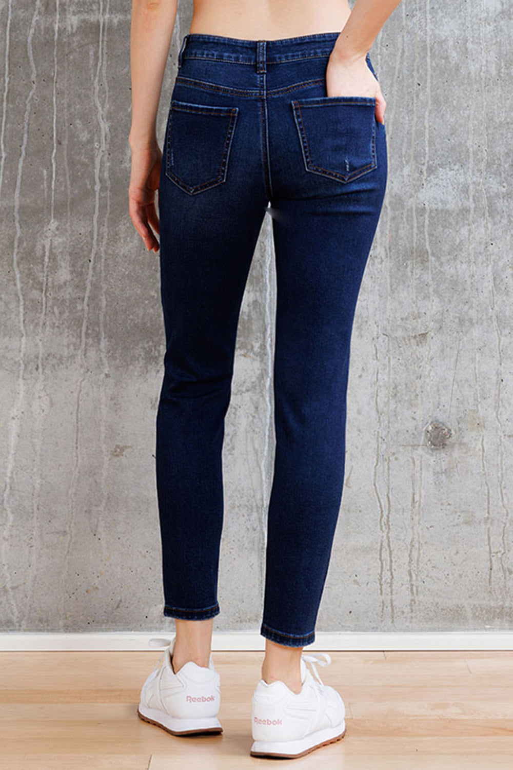High Rise Destructed Skinny Jeans