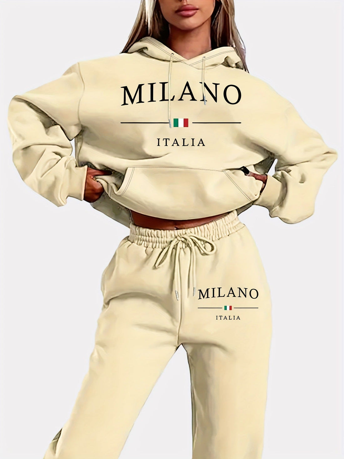 Trendy Plus Size Fleece-lined Sweater Suit See size chart under “more details”