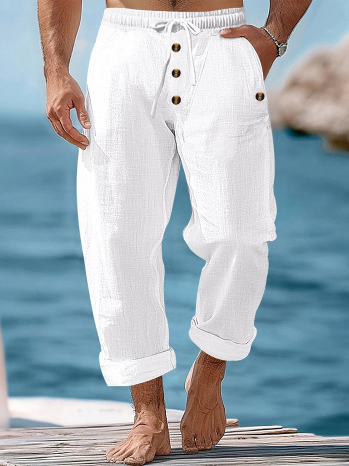 Men's Full Size Button-Fly Drawstring Pants Plus Size