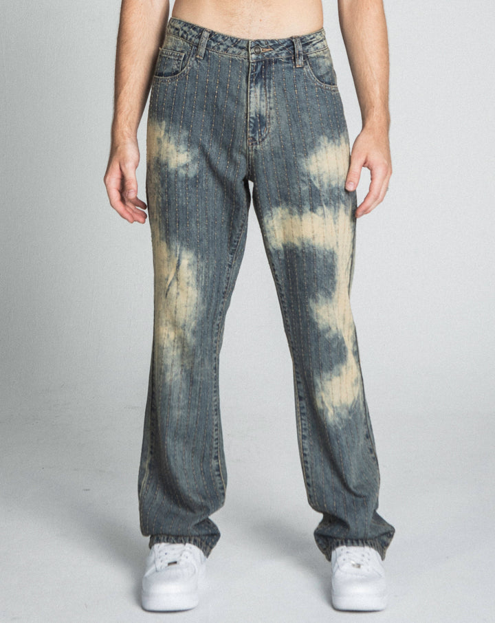 AJ01L-3 VINTAGE THREAD LINE LOOSE JEANS