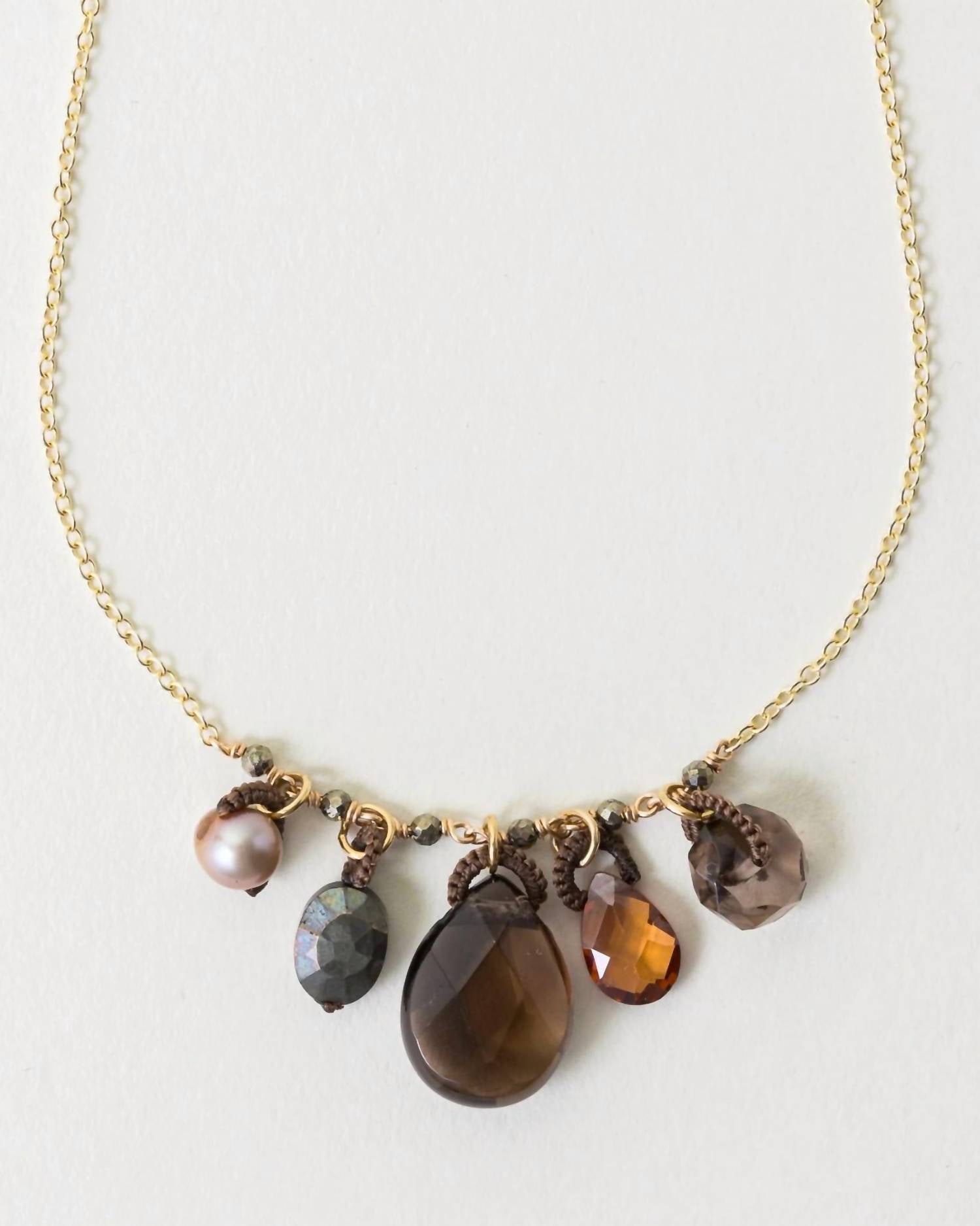 Women's Vermeil Necklace With Gemstone Dangles