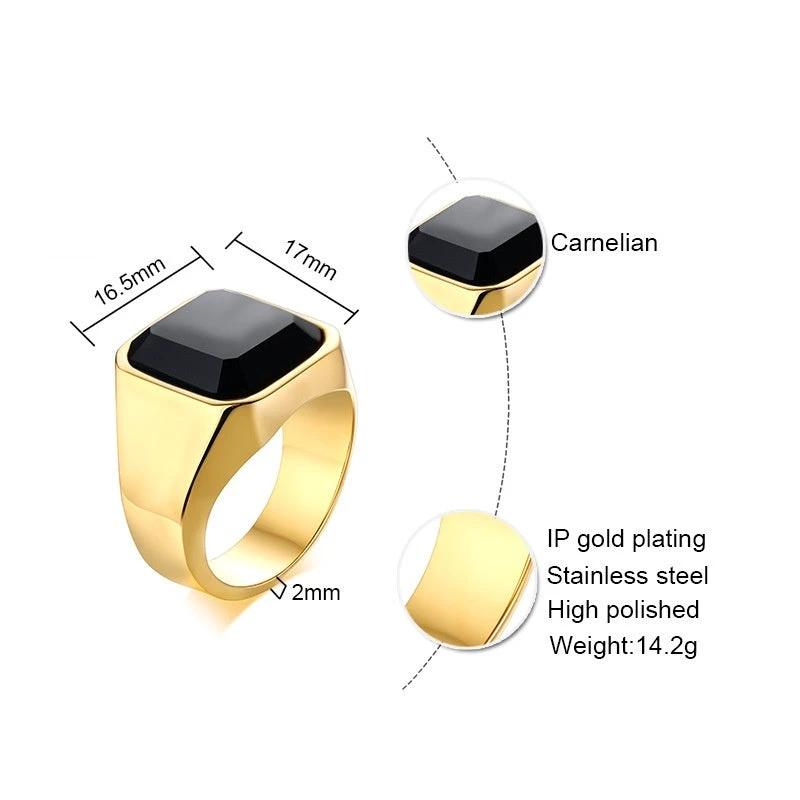 Glass Rhinestone Men's Ring