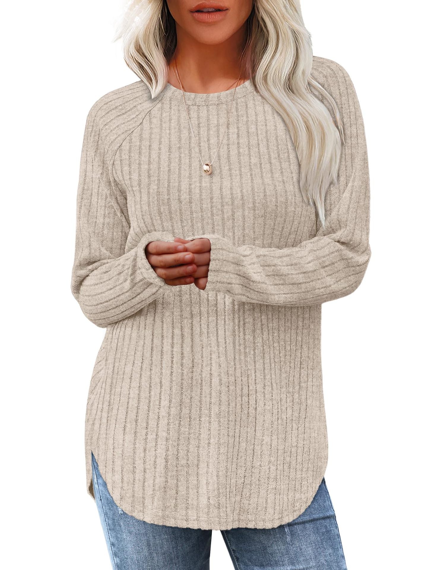 2026 European And American Women's Autumn New Loose Round Neck Base Shirt Long Sleeved Shirt