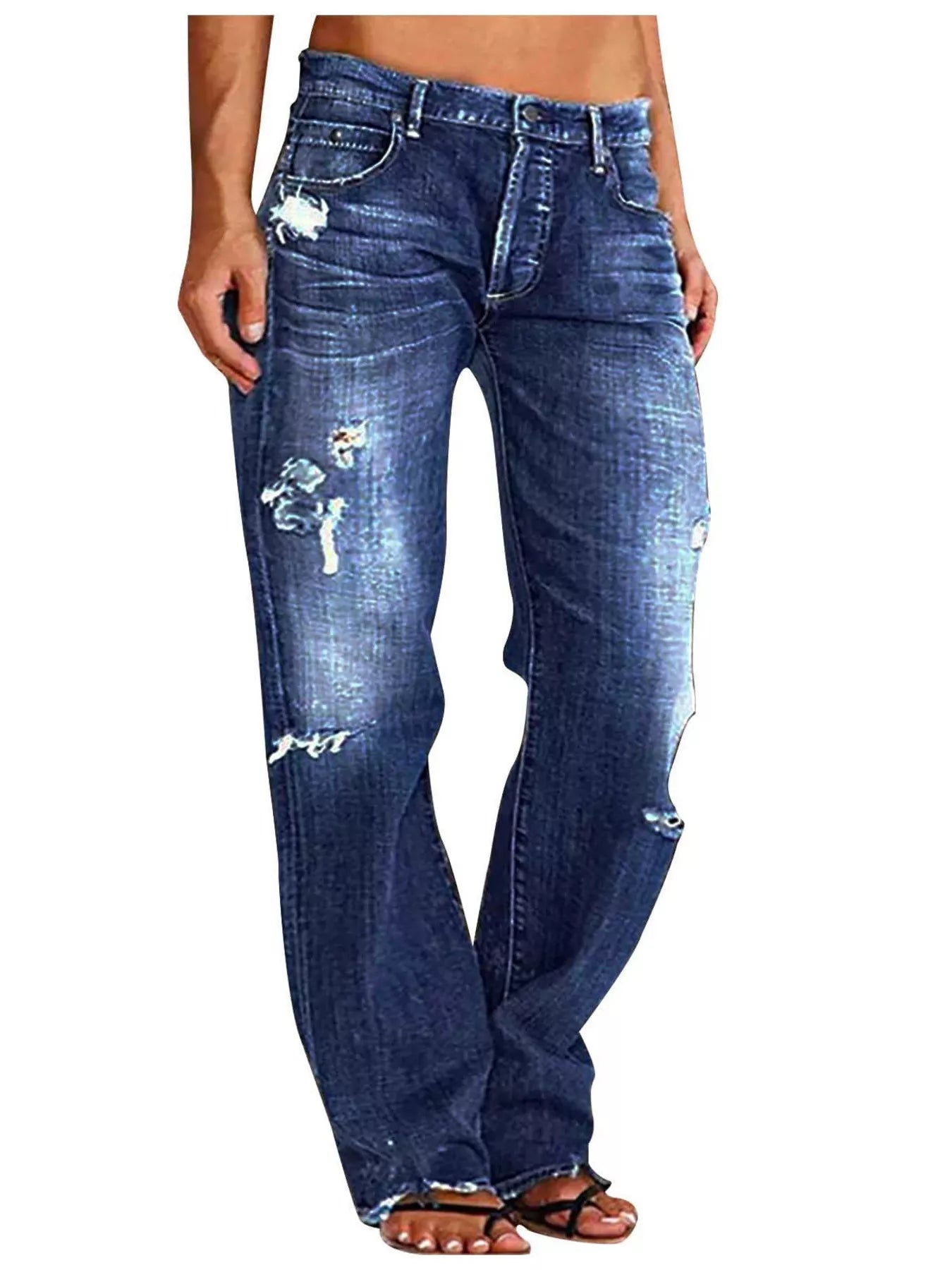 Women's Distressed Loose Fit Jeans