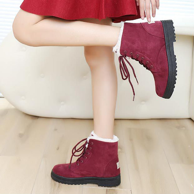 Women's Warm Plush Snow Boots | Cozy Ankle Boots with Rubber Sole