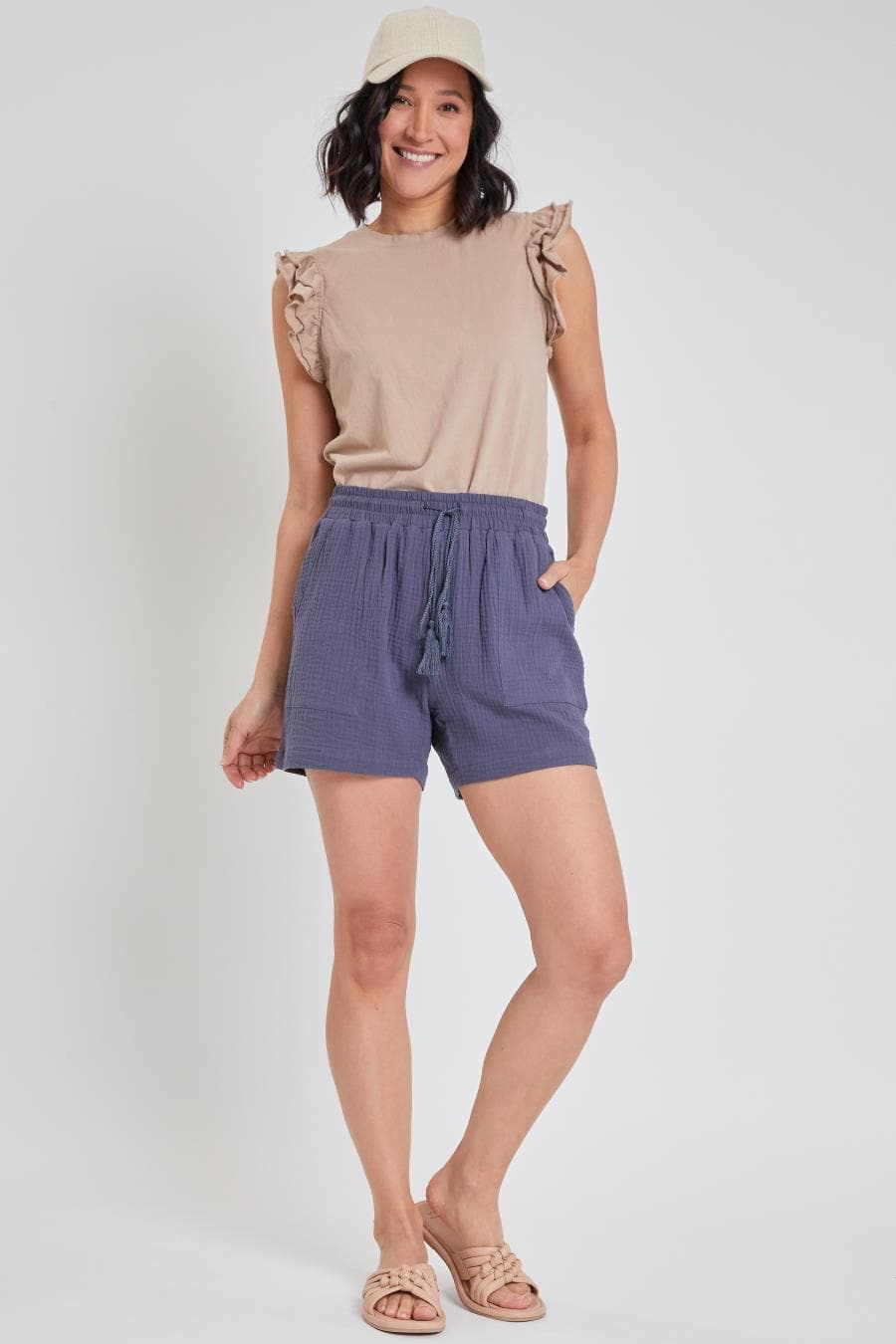 Women's Lifestyle Double Gauze Shorts With Tassel