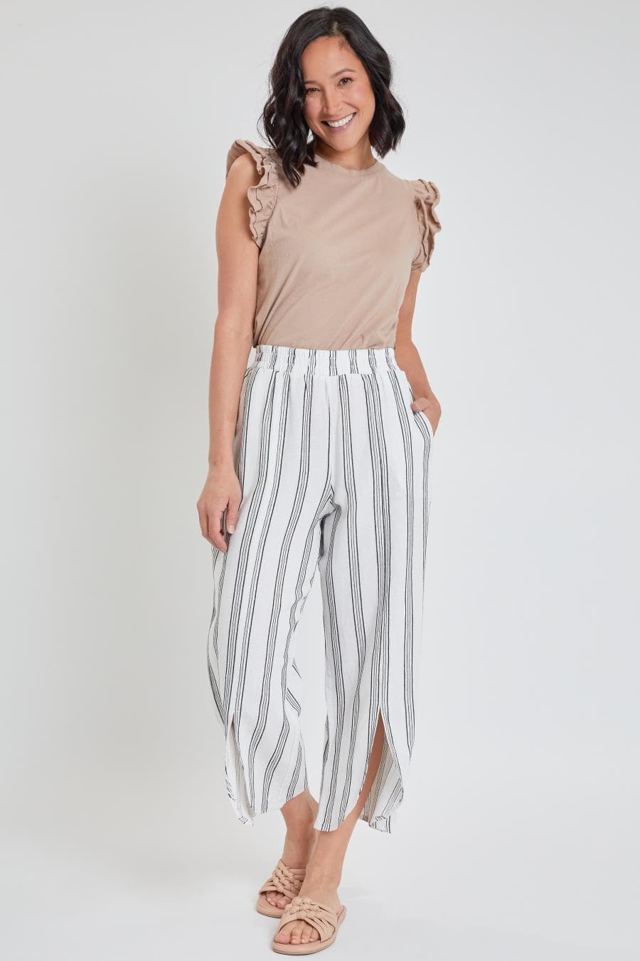 Women's Lifestyle Cropped Tulip Slit Hem Pant