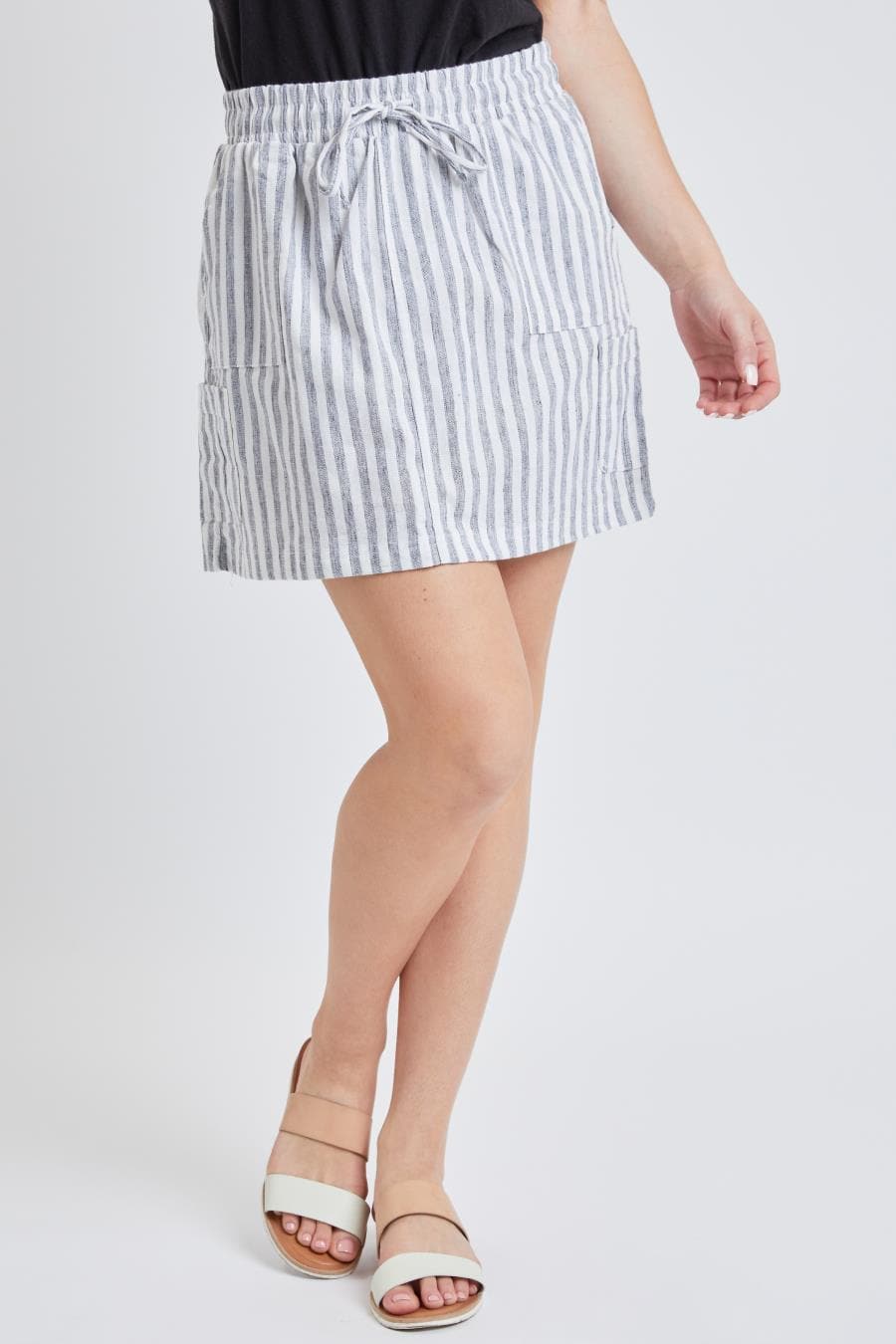 Women's High Rise Linen Cargo Skort