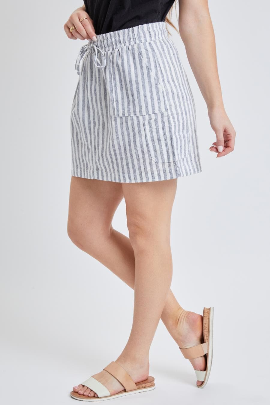 Women's High Rise Linen Cargo Skort