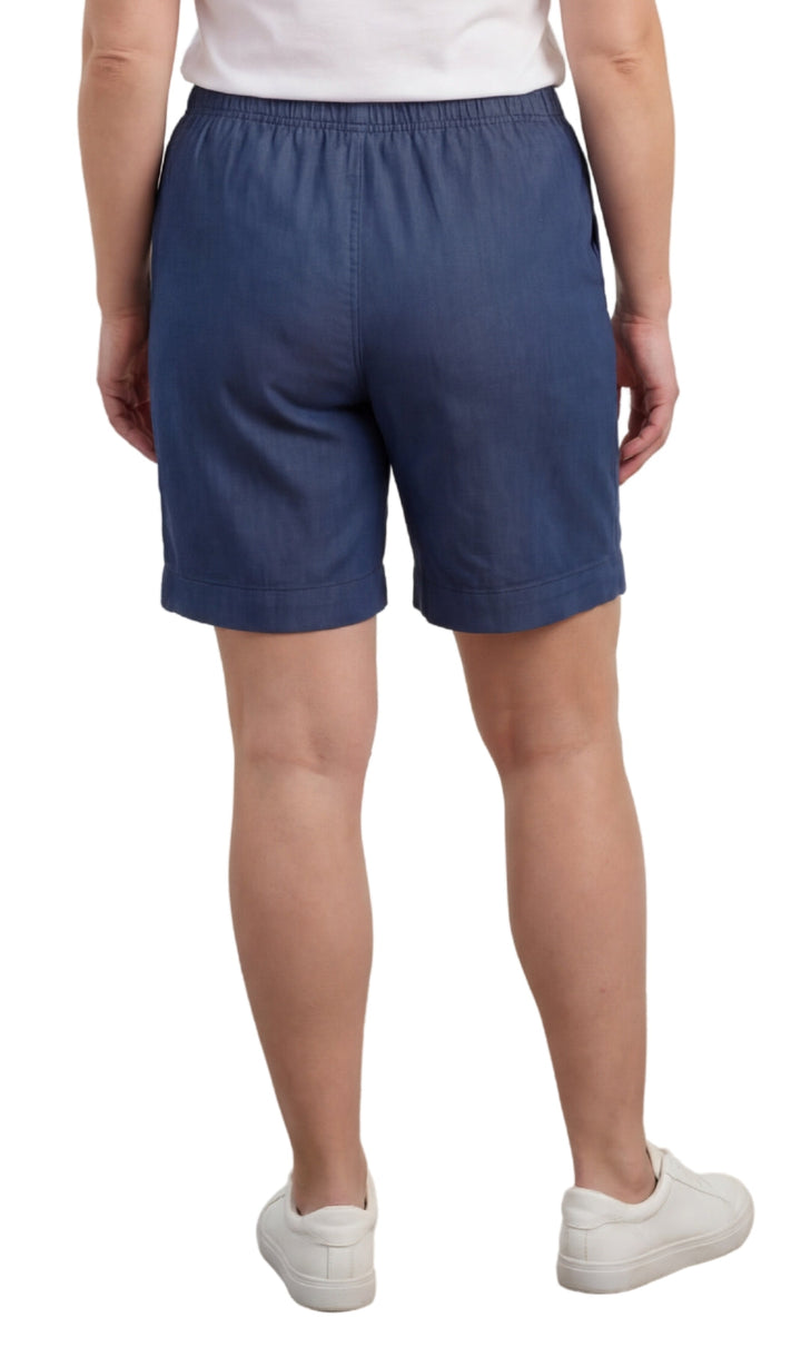 Women's Pull-On Denim and Twill Shorts — Stretch Waist No Zipper