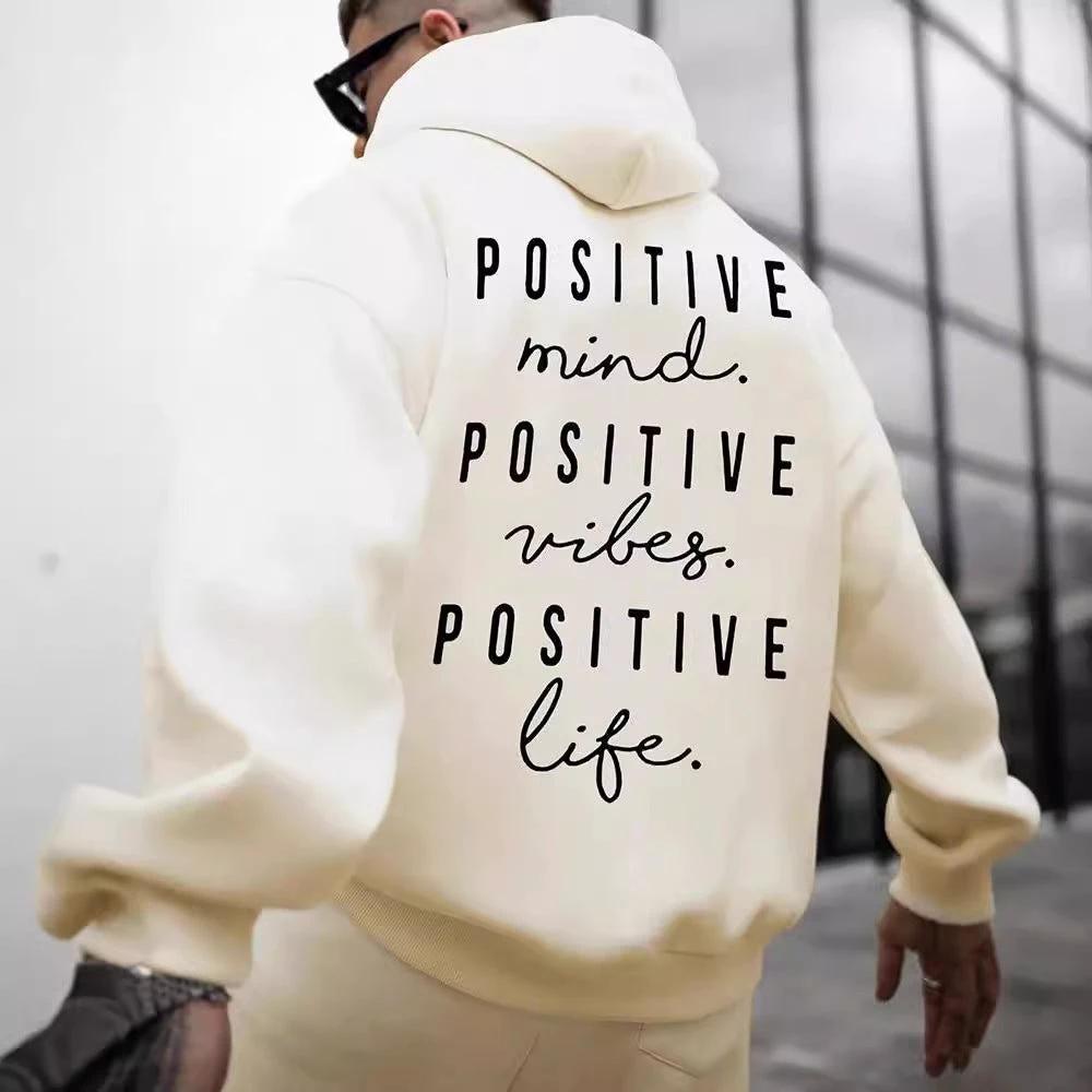 Men's Letter Print Hooded Sweater
