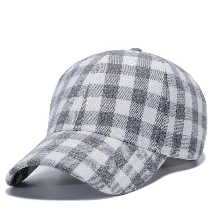 Checkered Peak Baseball Hat For Men