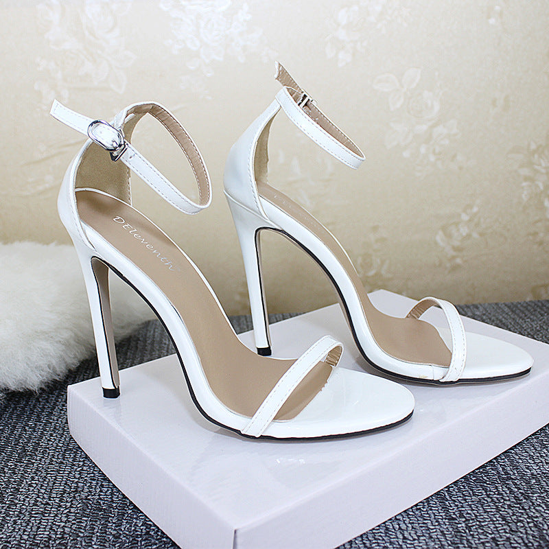 Women's Fish Mouth Stiletto Sandals | Buckle High Heel Open-Toe Heels